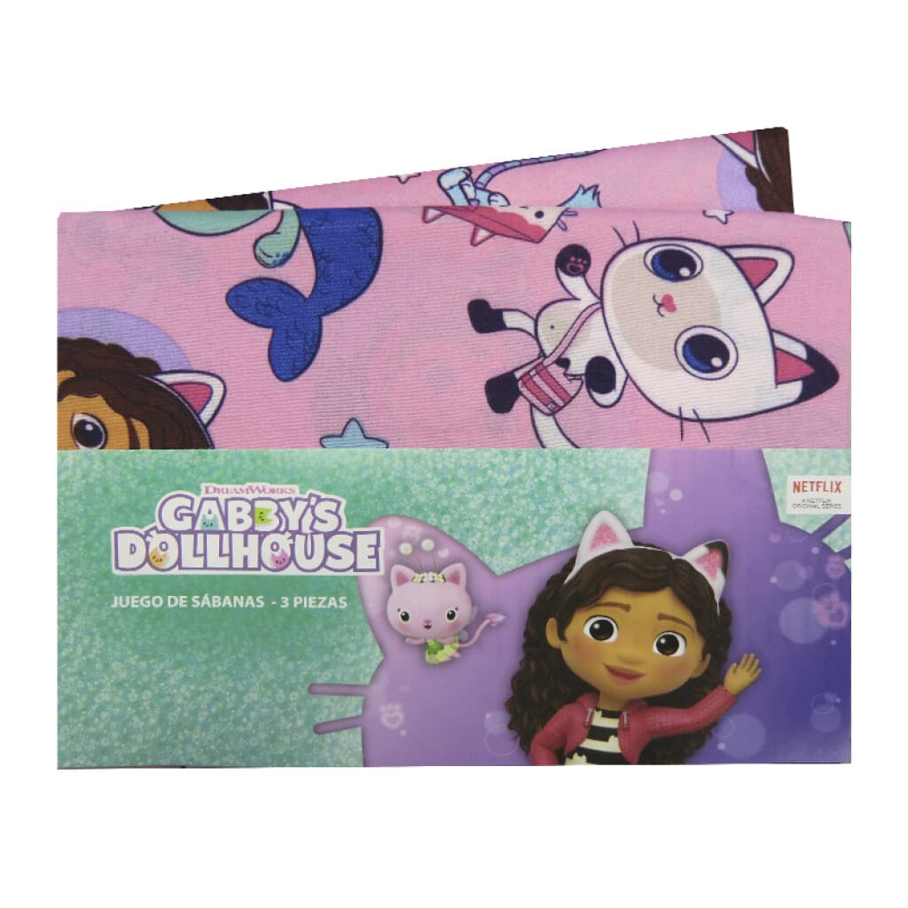 Juego Sábanas Infantil La Casa de Gabby 1 Plaza 100% Microfibra - ROSA - 2