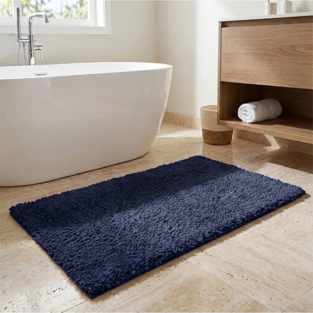 Alfombra Baño con Pelo Largo Home Class 40 x 60 cm - AZUL MARINO - 1