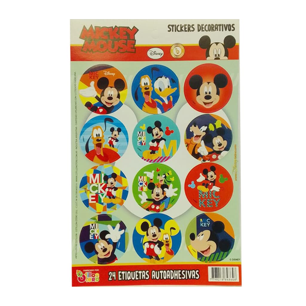 Cotillón Adhesivos x 24 Mickey - 1