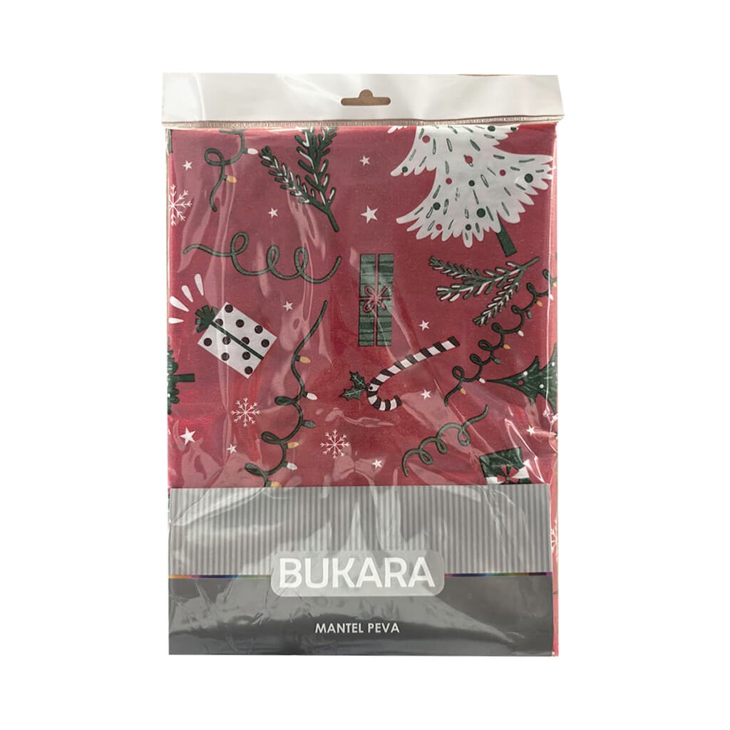 Mantel Bukara Peva Redondo 160 cm - Navidad Árbol Rojo - 2