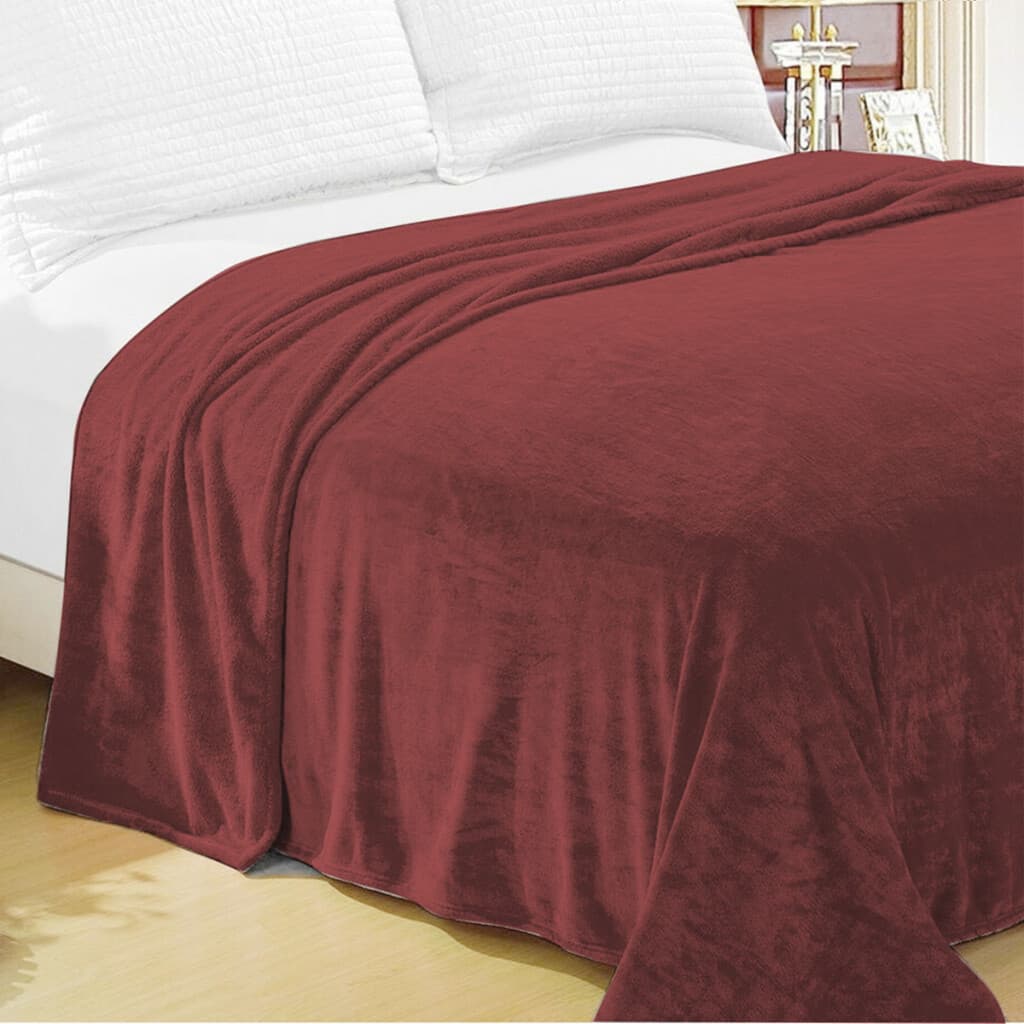 Frazada Flannel 2 Plazas Home Class 200 x 240 cm - BORDO - 1