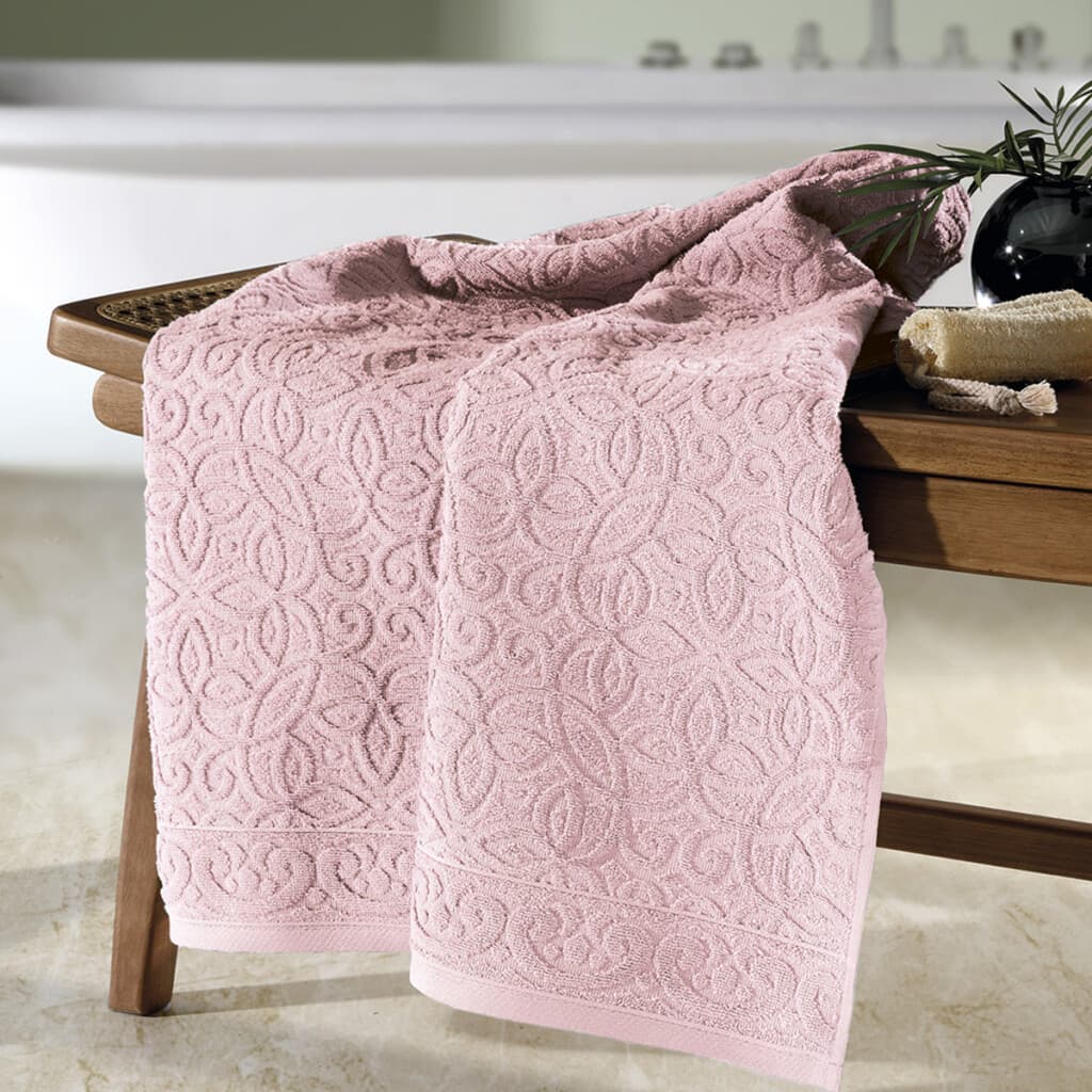 Toalla Baño Dohler Jacquard Provenza 70 x 140 cm 100% Algodón - ROSA CLARO - 1