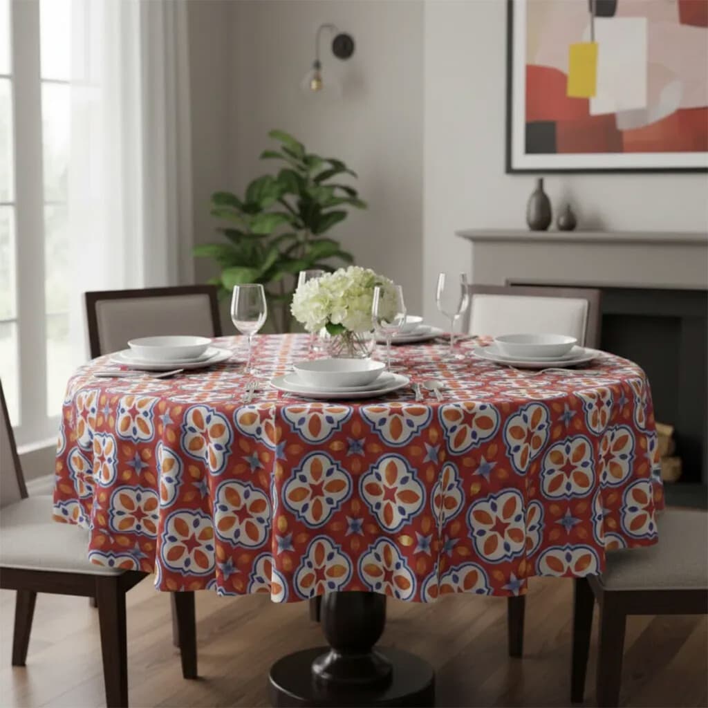 Mantel Redondo Waterproof Home Class 160 cm - 4260 PATCH ROJO - 1