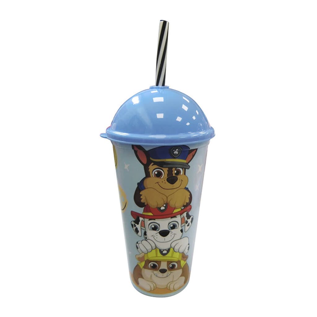 Vaso Plástico Milk Shake con Pajita Paw Patrol Diseño Surtidos 500 ml - Azul Surtido - 4
