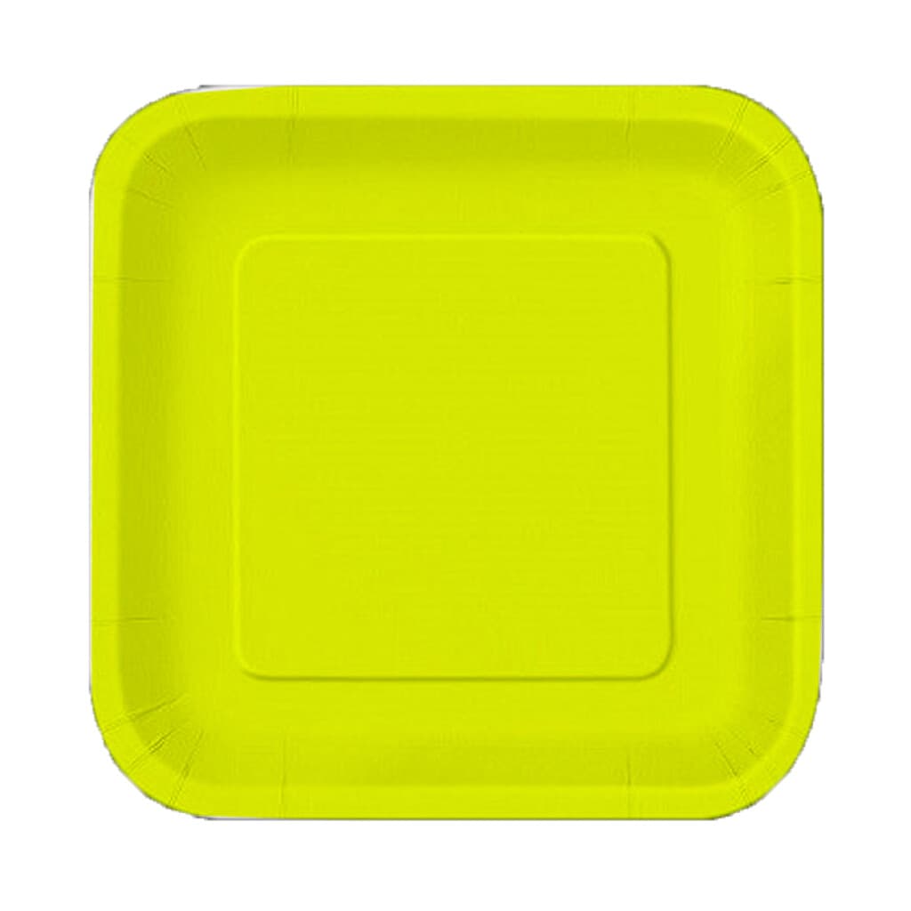 Plato Chico Cotillón Pack x8 Colores Pastel - AMARILLO FLUO - 1
