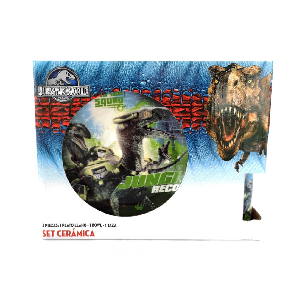 Set de Cerámica de 3 Piezas - Jurassic World