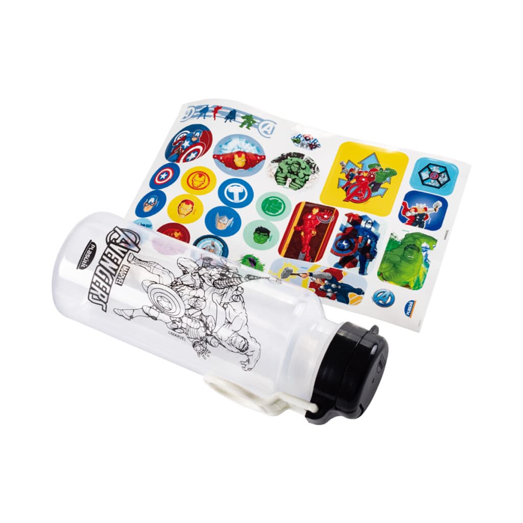 Botella Plástica Fun 600 ml con Adhesivos - Avengers - 3