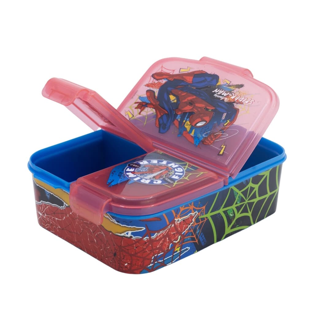 Vianda Infantil con 3 Reparticiones - Spiderman Rojo - 2
