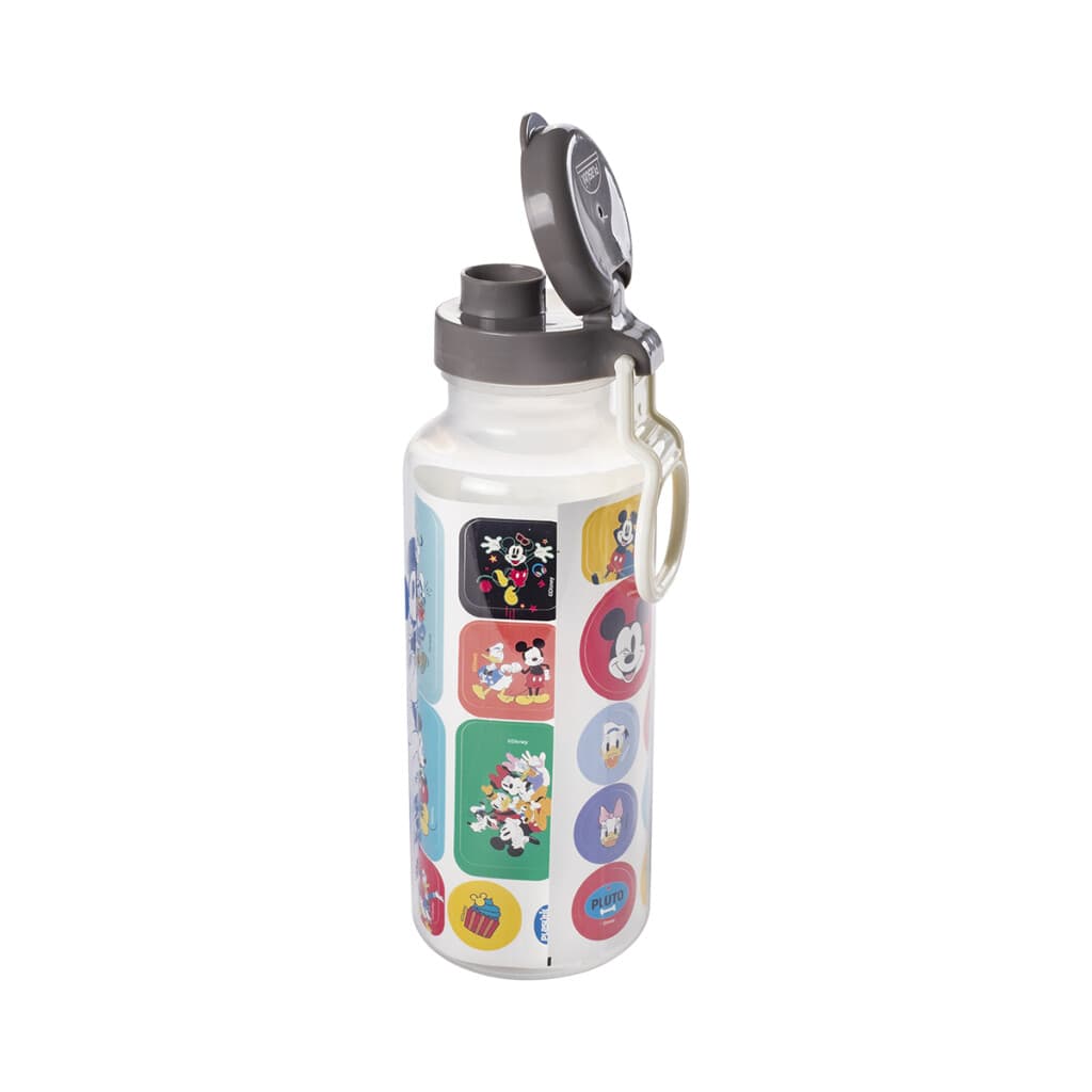 Botella Plática Abre Fácil Mickey 600 ml con Adhesivos - TRANSPARENTE - 3