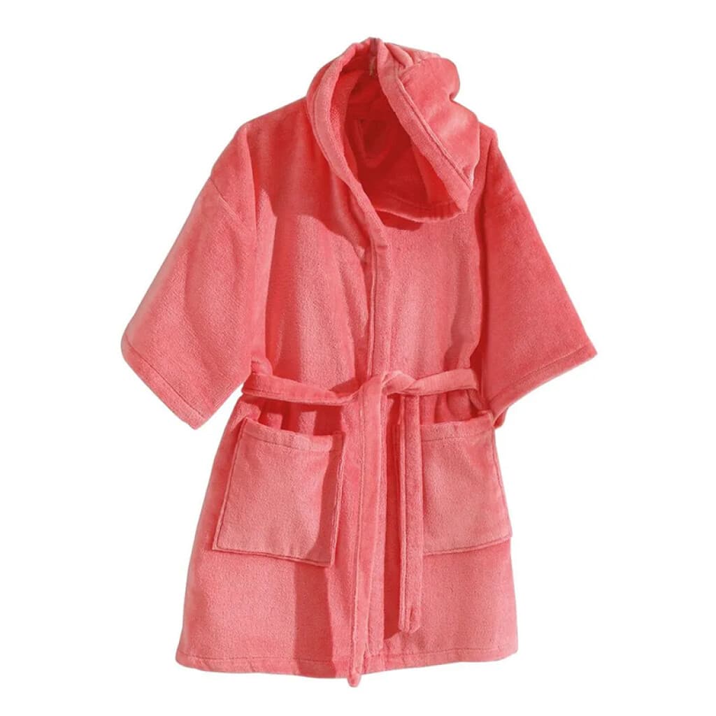 Bata Baño Infantil Con Capucha Velour Dohler 100% Algodón - SALMON - GG - 2