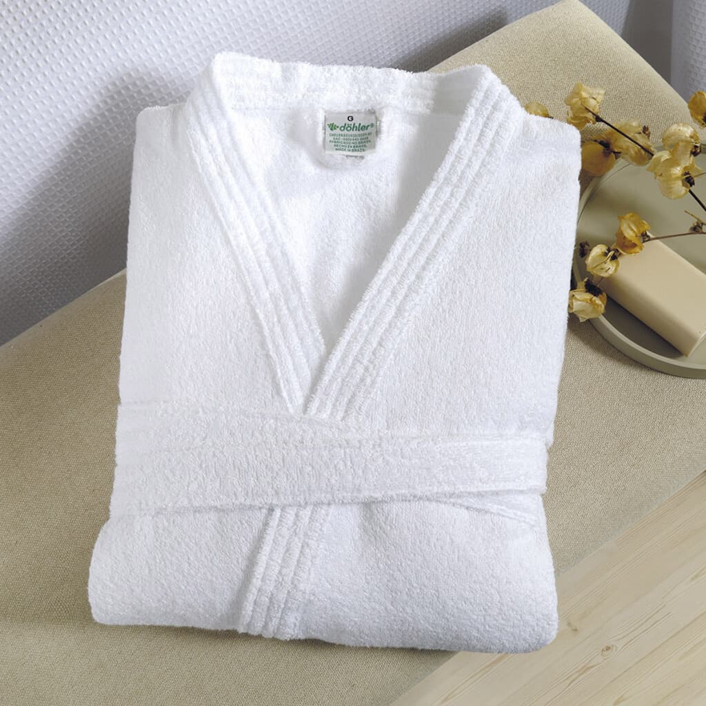 Bata de Baño Dohler Felpa Blanca Talle M al XG - G - 5