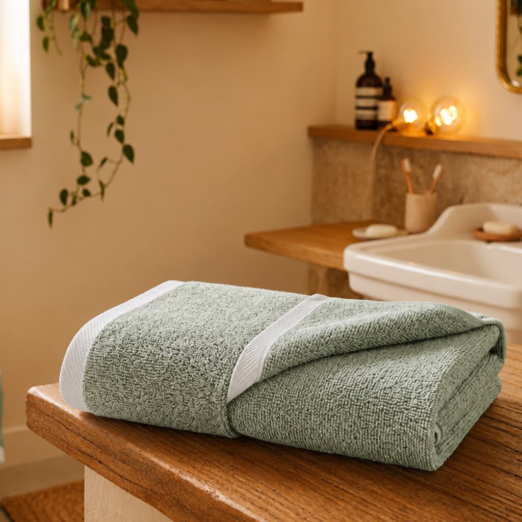 Toalla Baño Uni Felpa Dohler 100% Algodón 70 x 140 cm - VERDE - 1