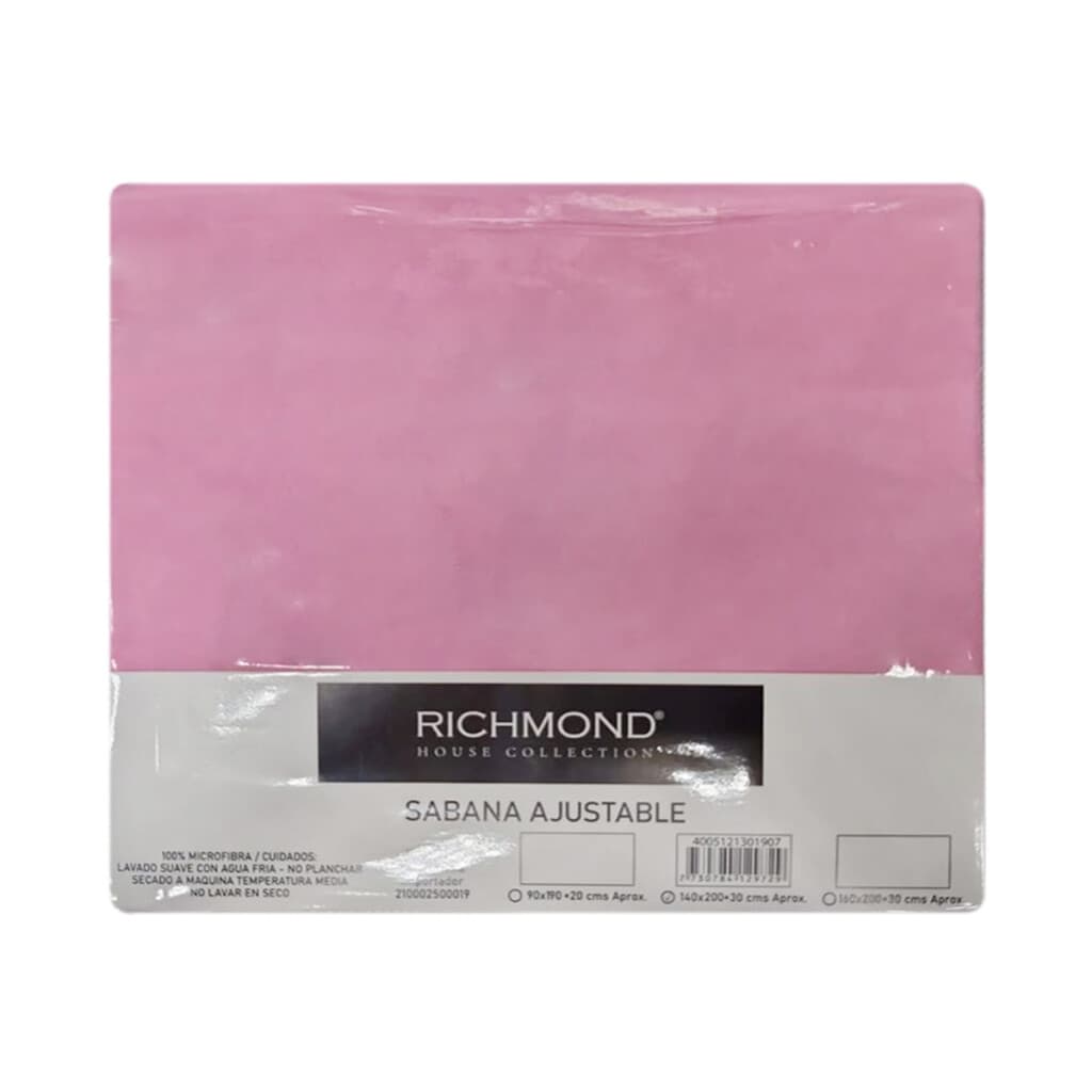 Sábana Ajustable 2 plazas Richmond House 100% Microfibra - SALMON FUERTE - 2