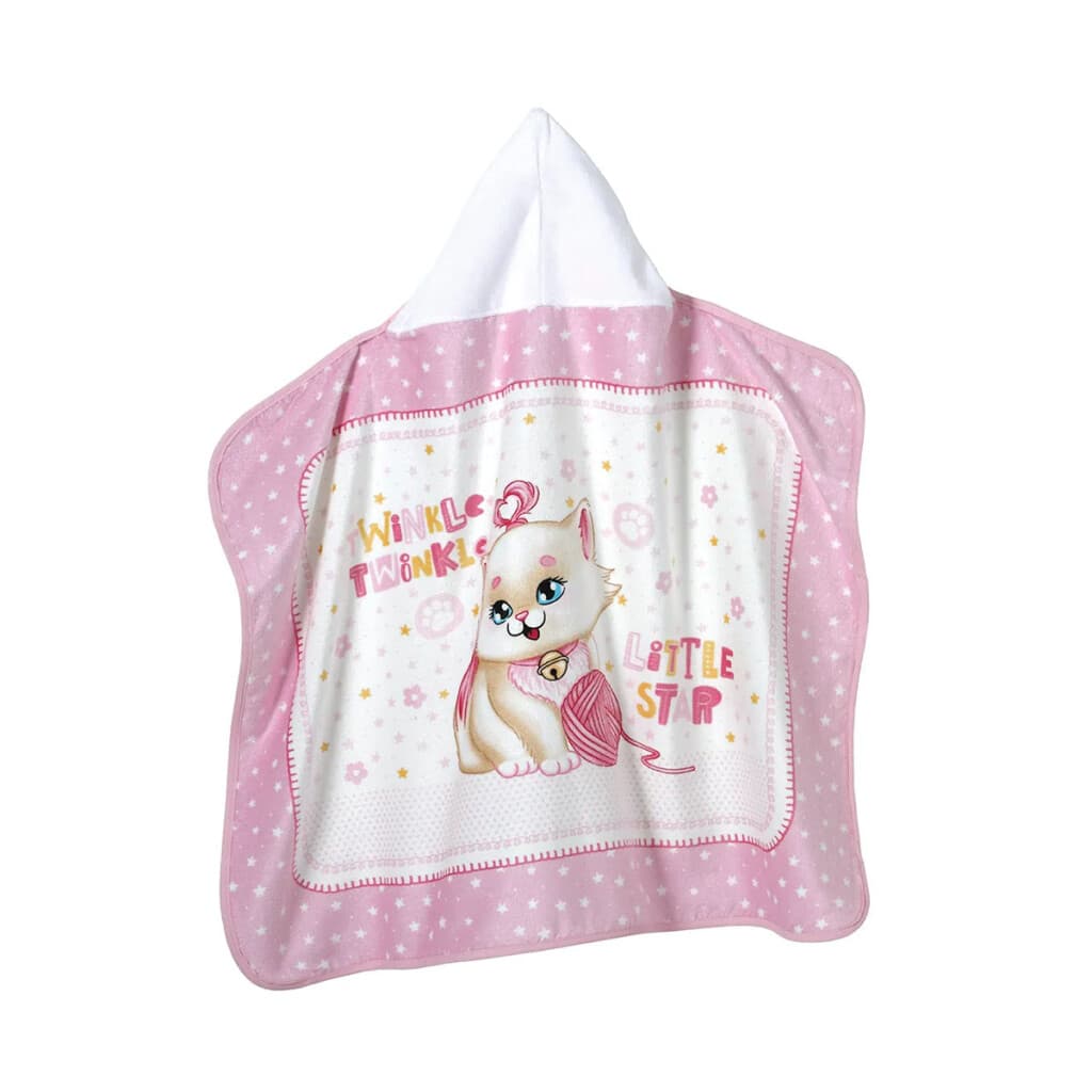 Toalla Con Capucha Bebé Döhler Velour 90 x 70 cm - GATITA BABY - 1