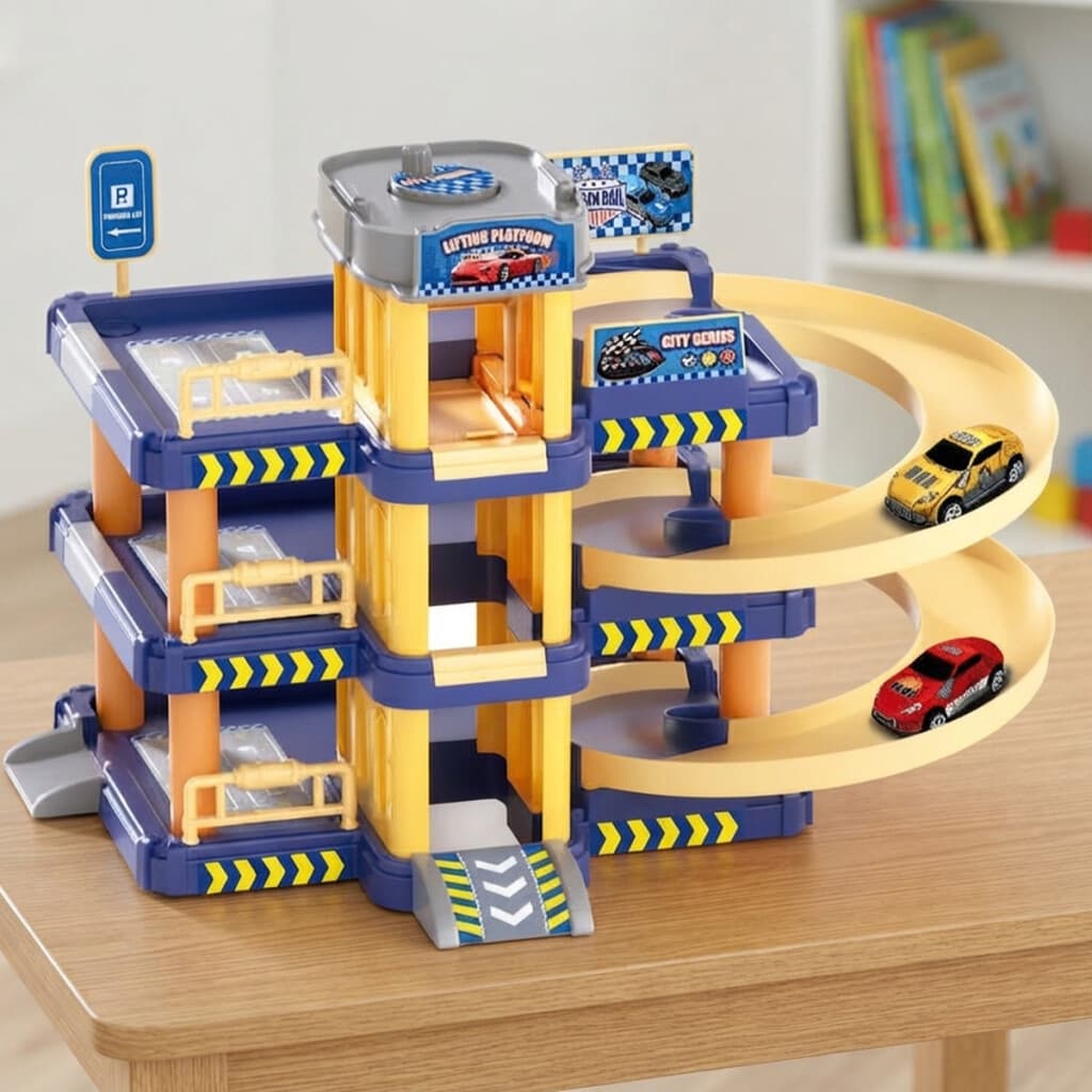 Pista de Auto con Parking Slide Lot con Autos y Ascensor - 1