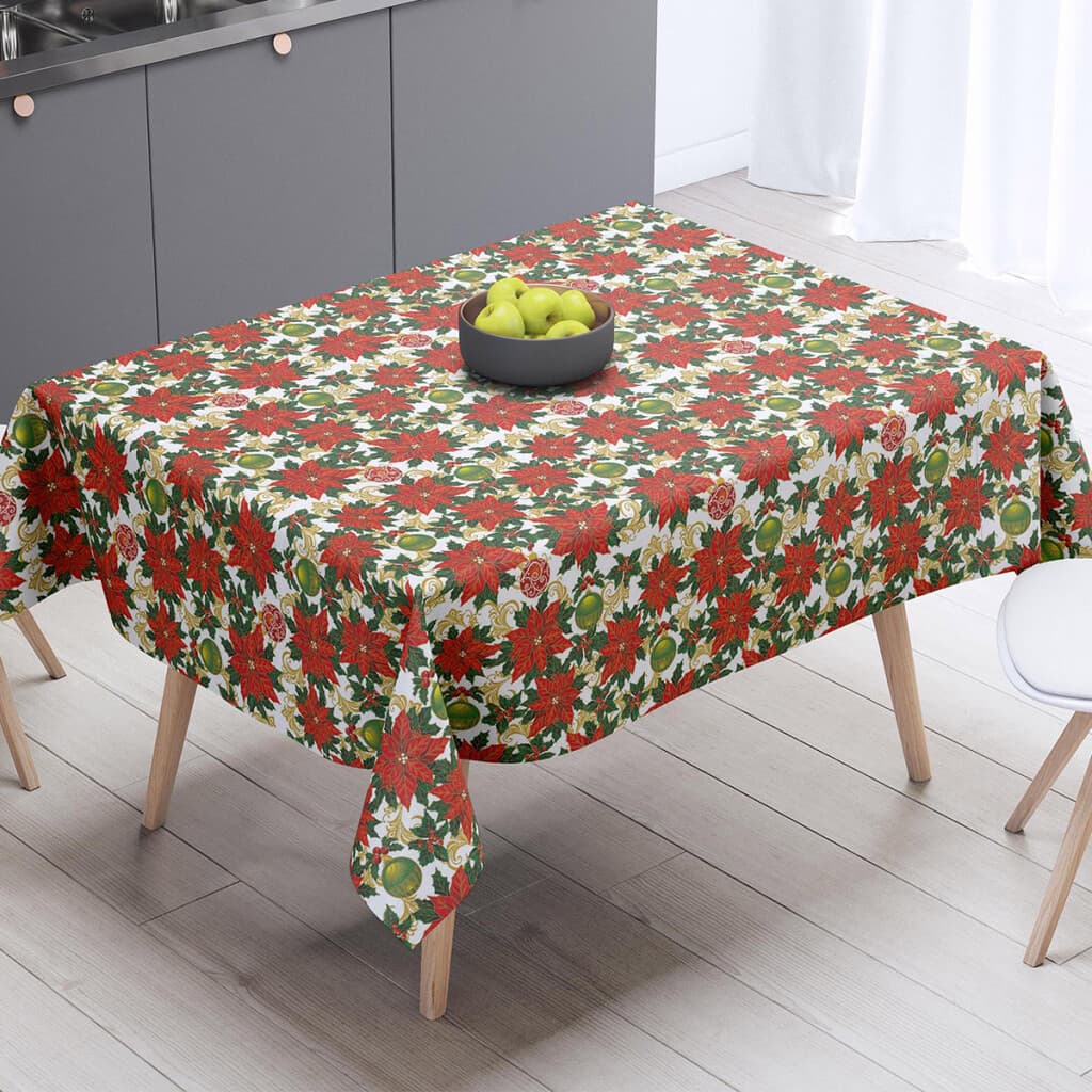 Mantel Rectangular Bukara Peva 140 x 260 cm - Navidad Muérdago - 1