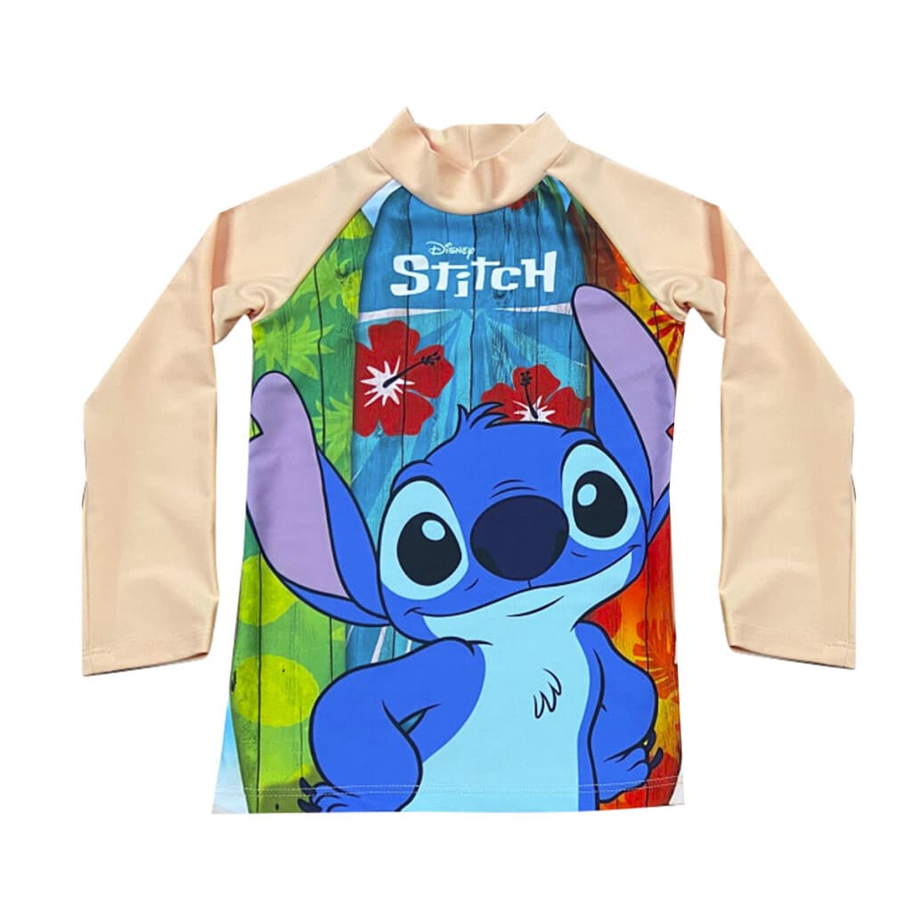 Remera UV Malla Infantil Stitch Varios Talles - SALMON - Talle 4 - 1
