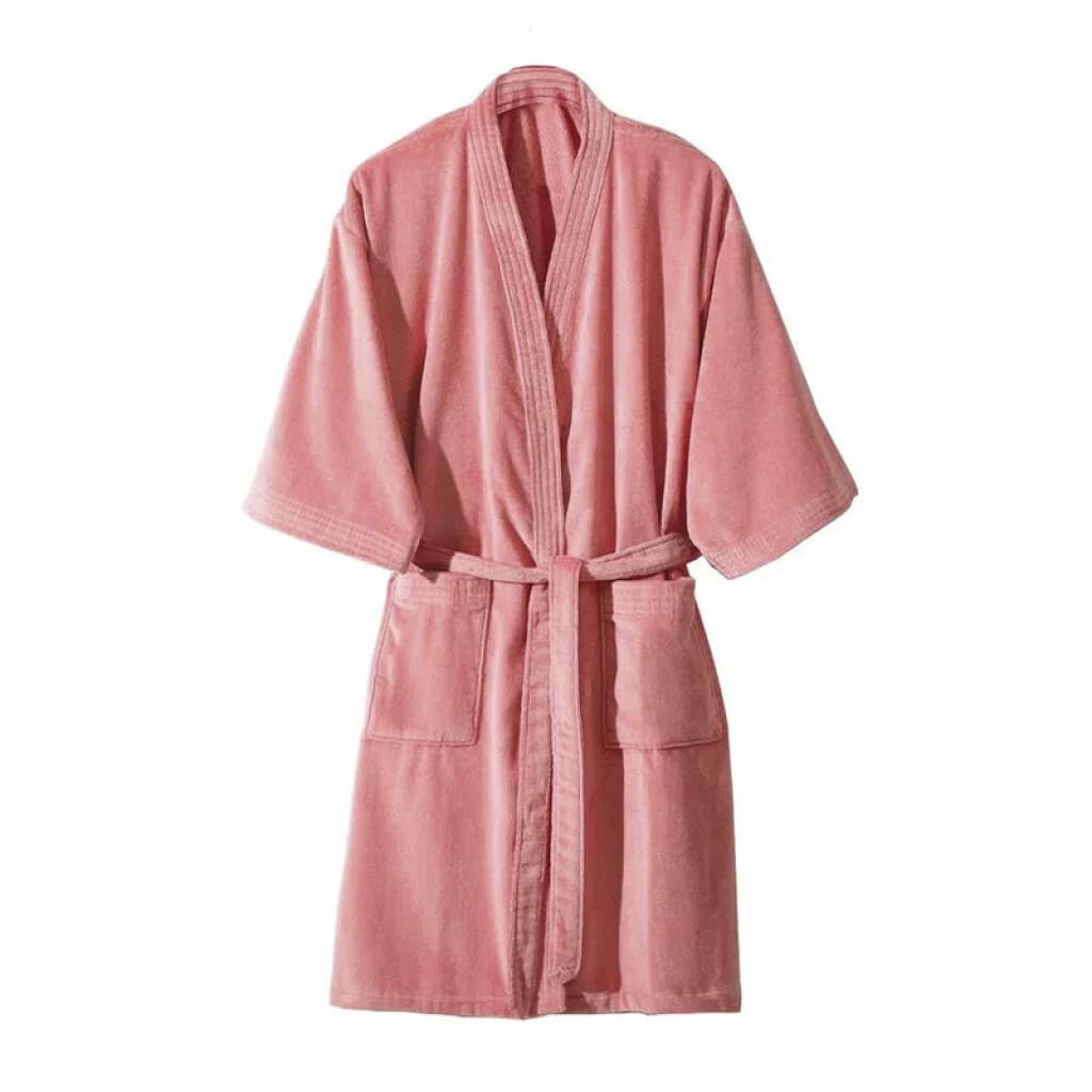 Bata Baño Dohler Velour 100% Algodón Talle P al XXG - ROSA - M - 2