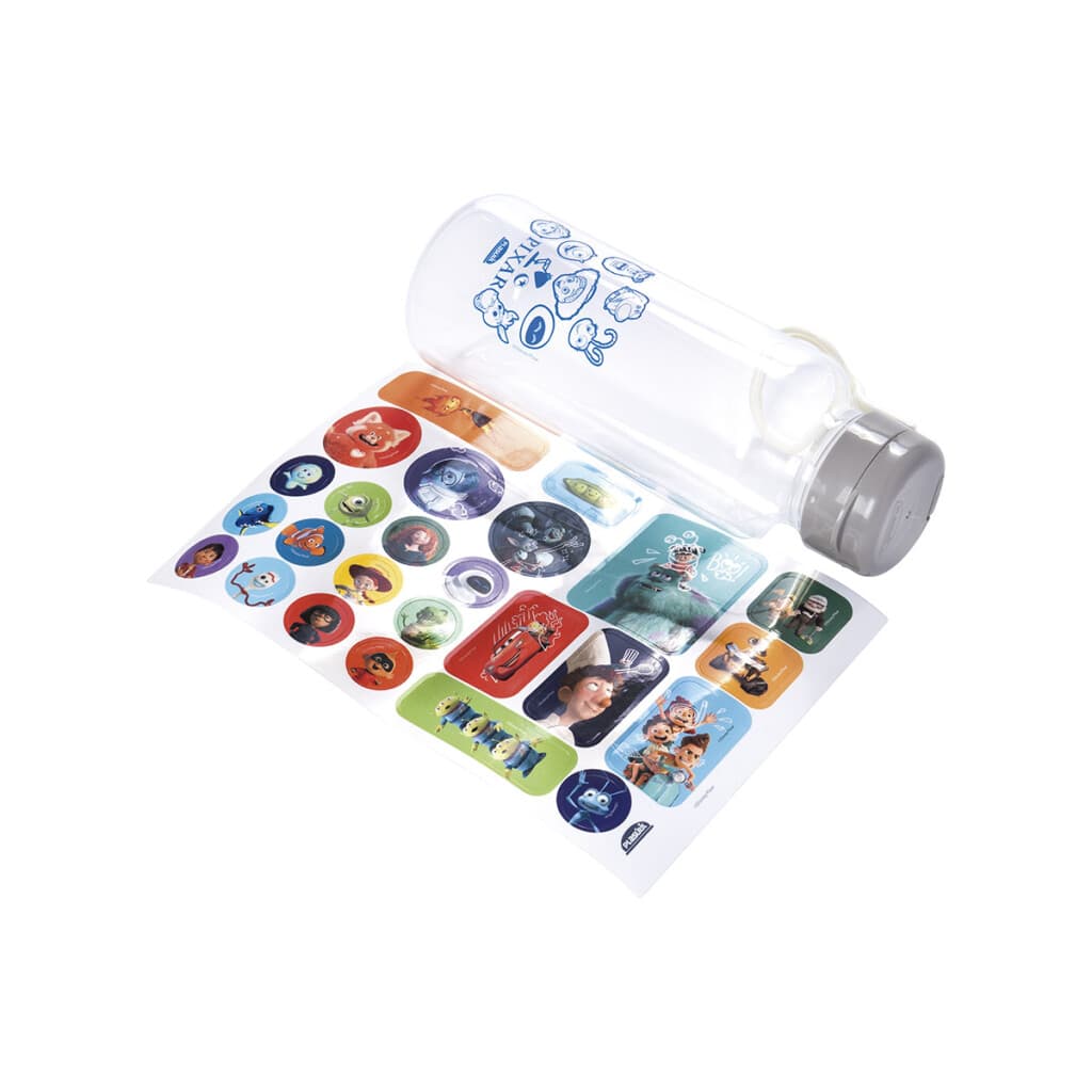Botella Plática Fun Pixar 600 ml con Adhesivos - 3