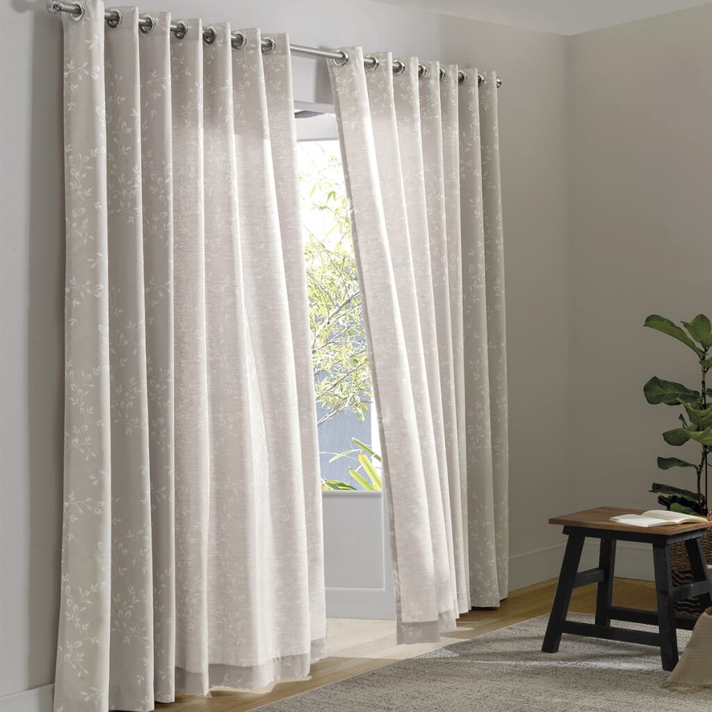 Pack x 2 Cortina Dohler Vivian 180 x 200 cm - BEIGE - 1
