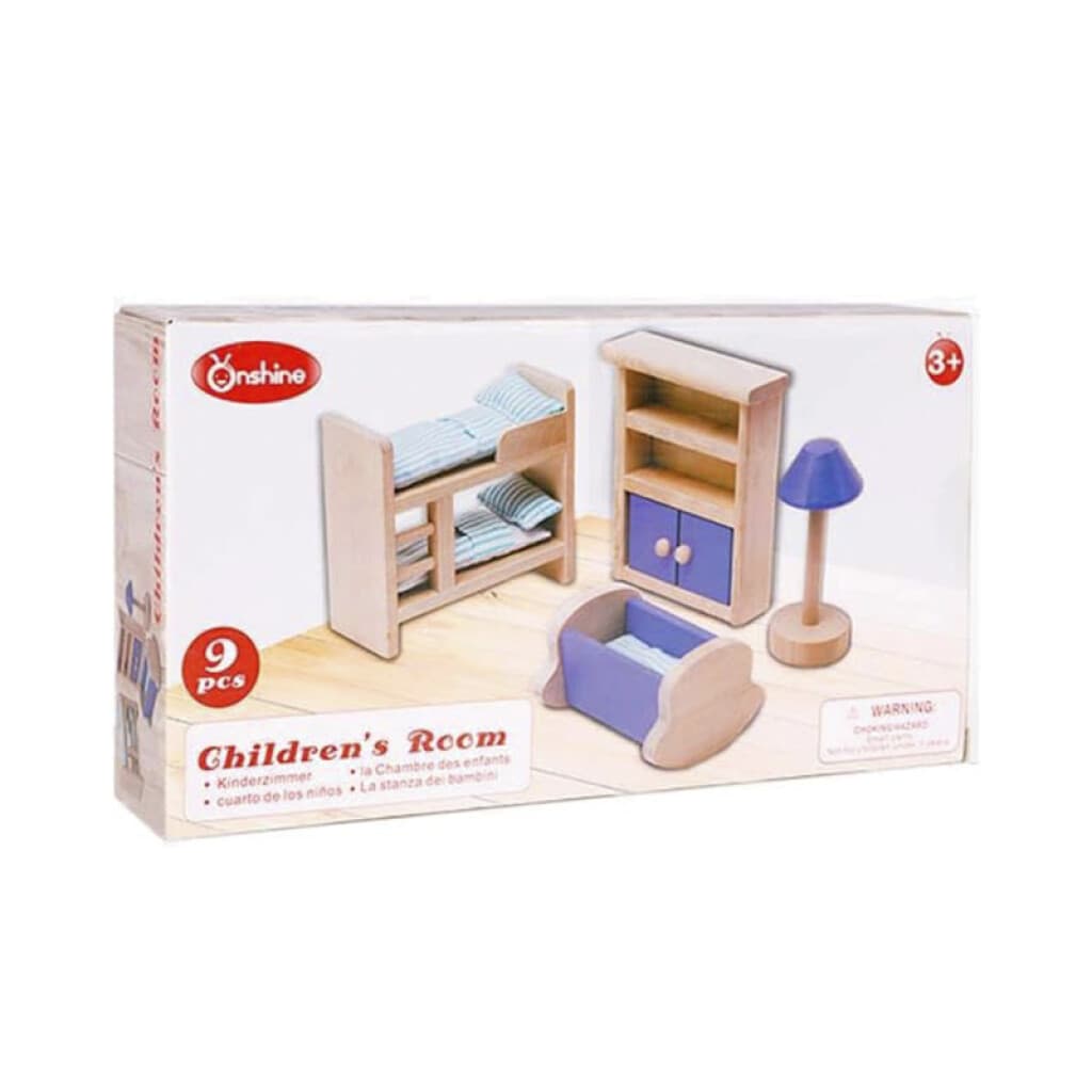 Juego de Dormitorio para Muñecas de Madera