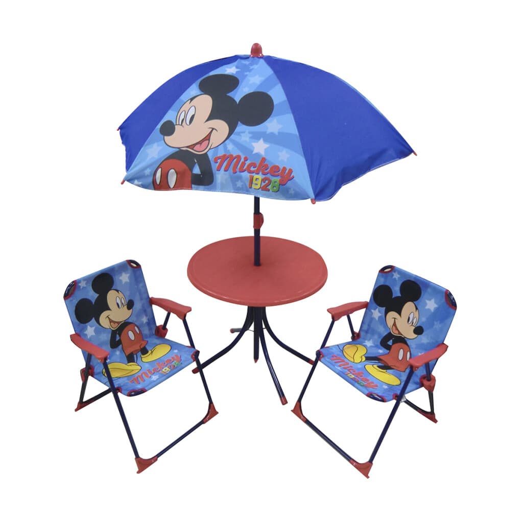 Set Jardín Mickey 4 Piezas: 2 sillas, 1 Mesa y 1 Sombrilla - 1