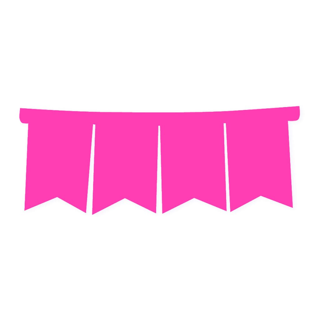 Banderín Cotillón Colores Pastel - ROSA FLUO