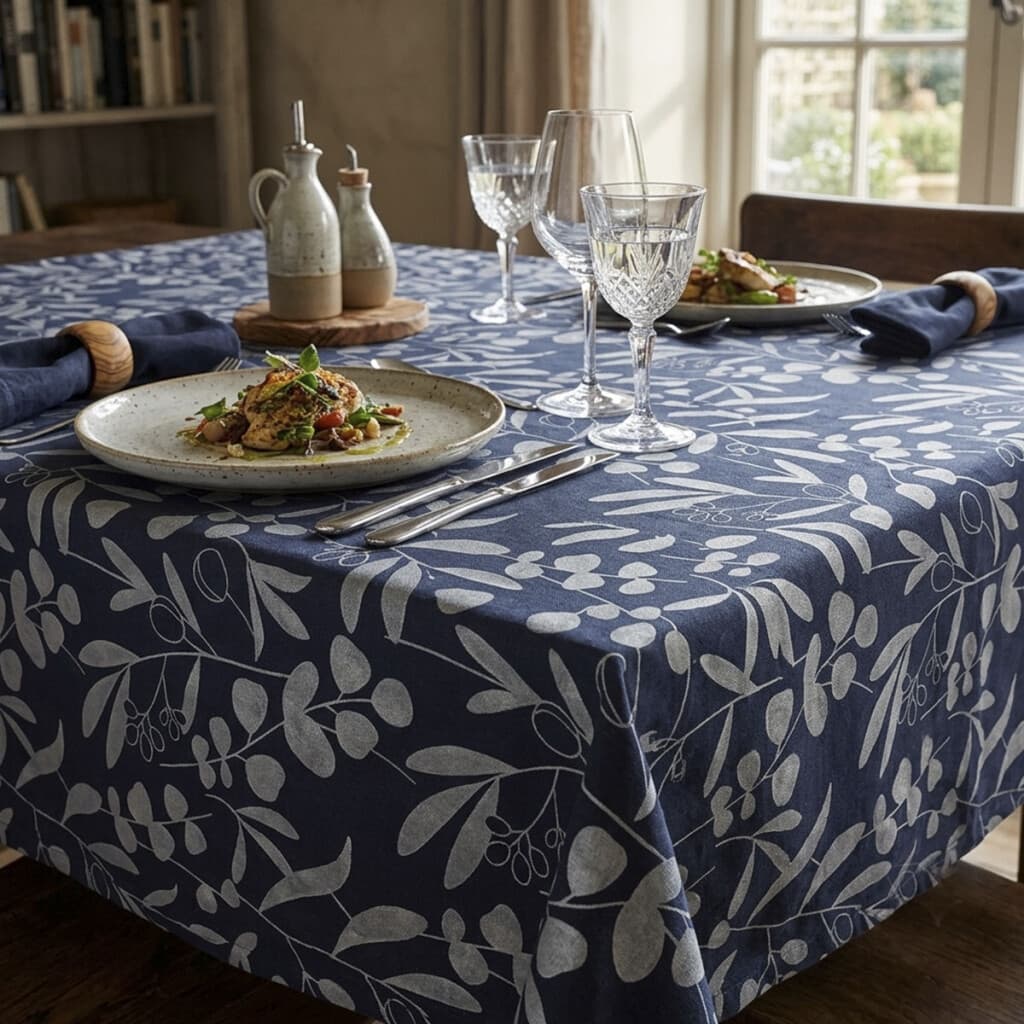 Mantel Rectangular Bukara Peva 140 x 210 cm - 1103 HOJAS CELESTE - 1