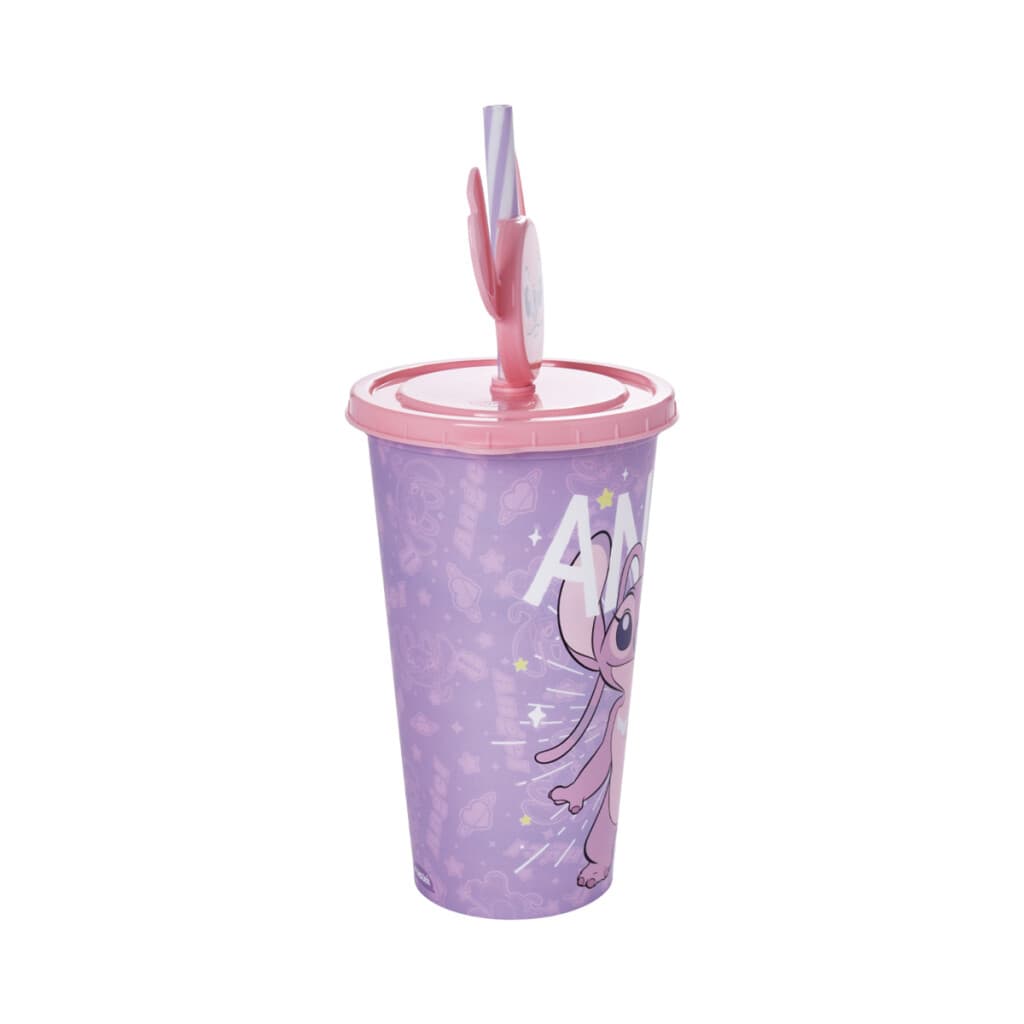 Vaso Plástico Milk Shake con Pin y Pajita Stitch Angel 500 ml - 3