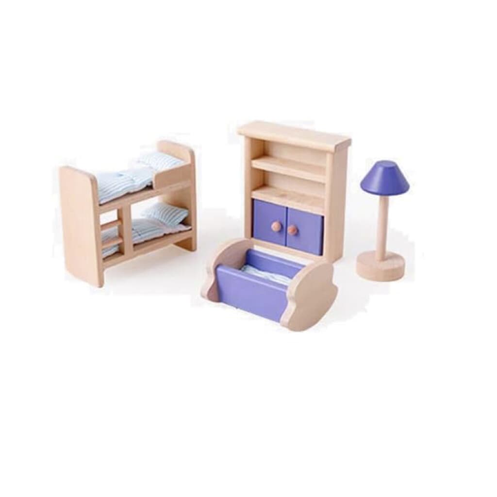 Juego de Dormitorio para Muñecas de Madera