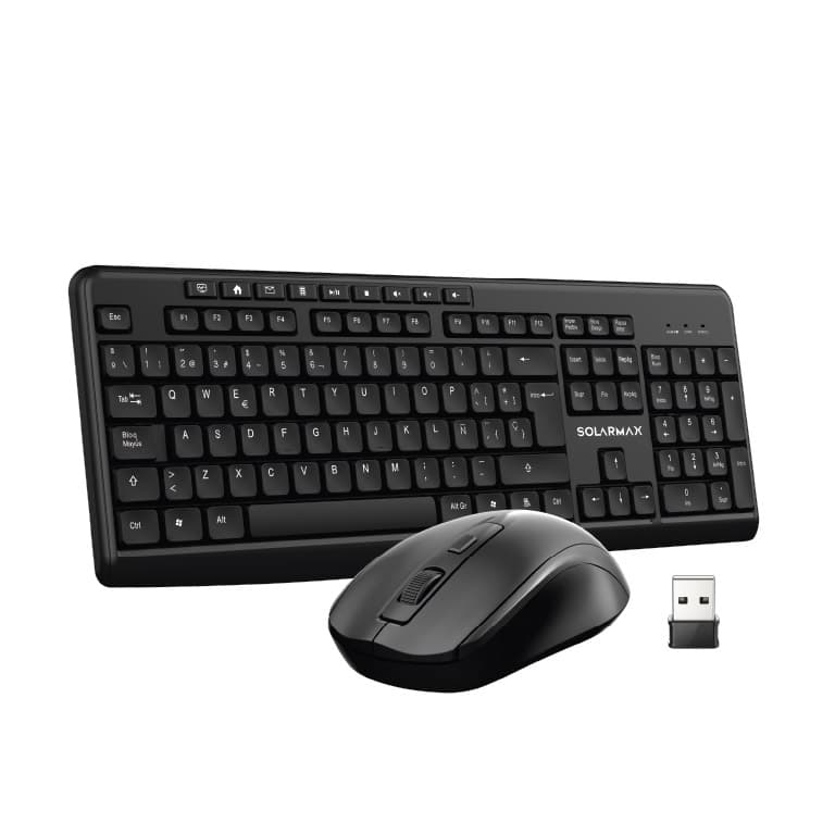 Combo Teclado + Mouse Inalámbrico Multimedia KMC2300B Negro | Solarmax - 2