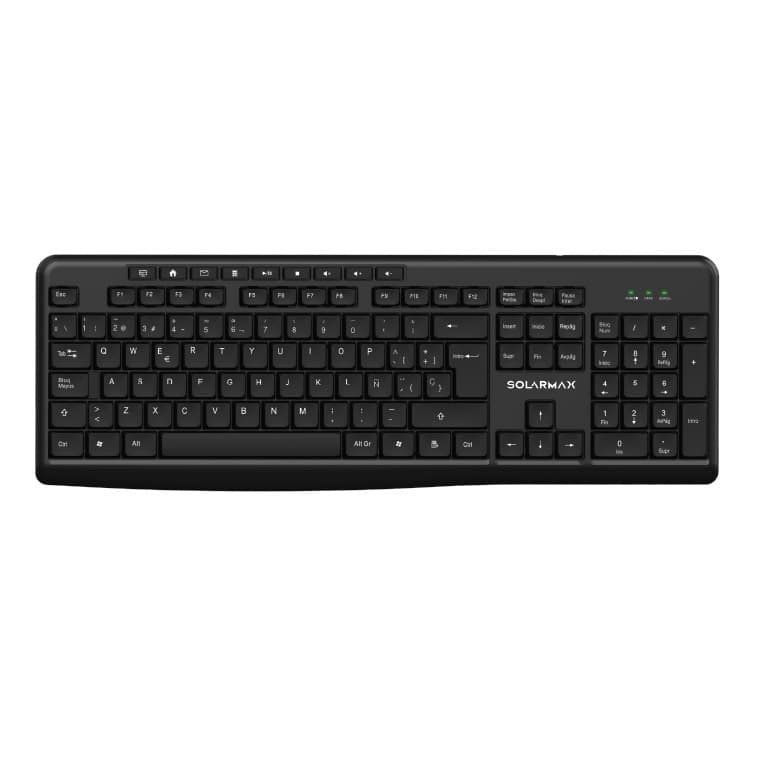 Combo Teclado + Mouse Inalámbrico Multimedia KMC2300B Negro | Solarmax - 3