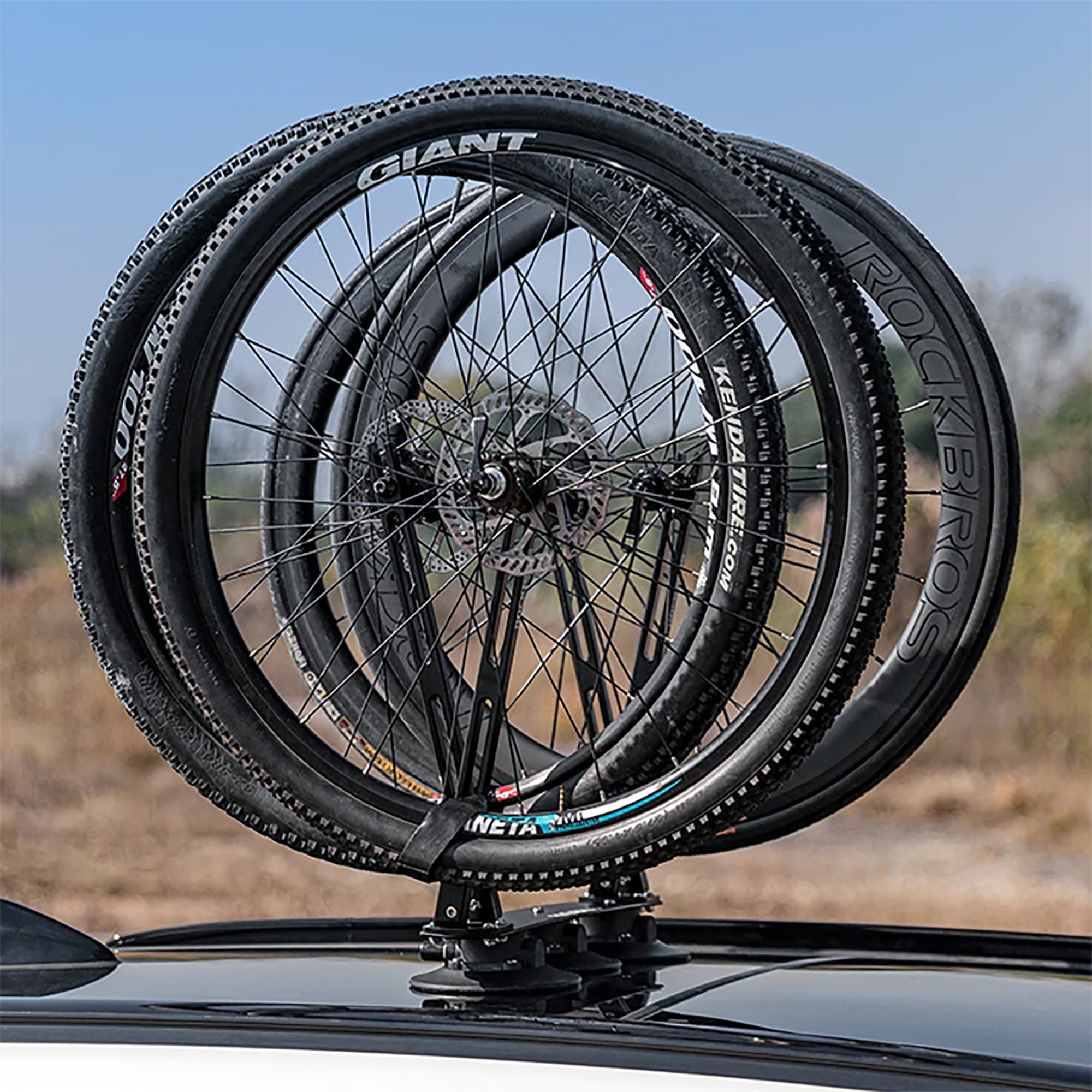 Soporte De Rueda Para De Techo Auto Rockbros x2 - 4