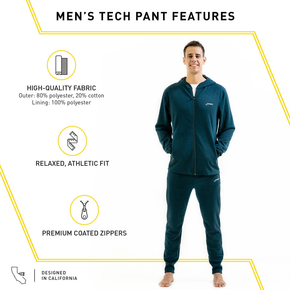 Pantalón Deportivo Hombre Finis Tech Pant Xs - 4