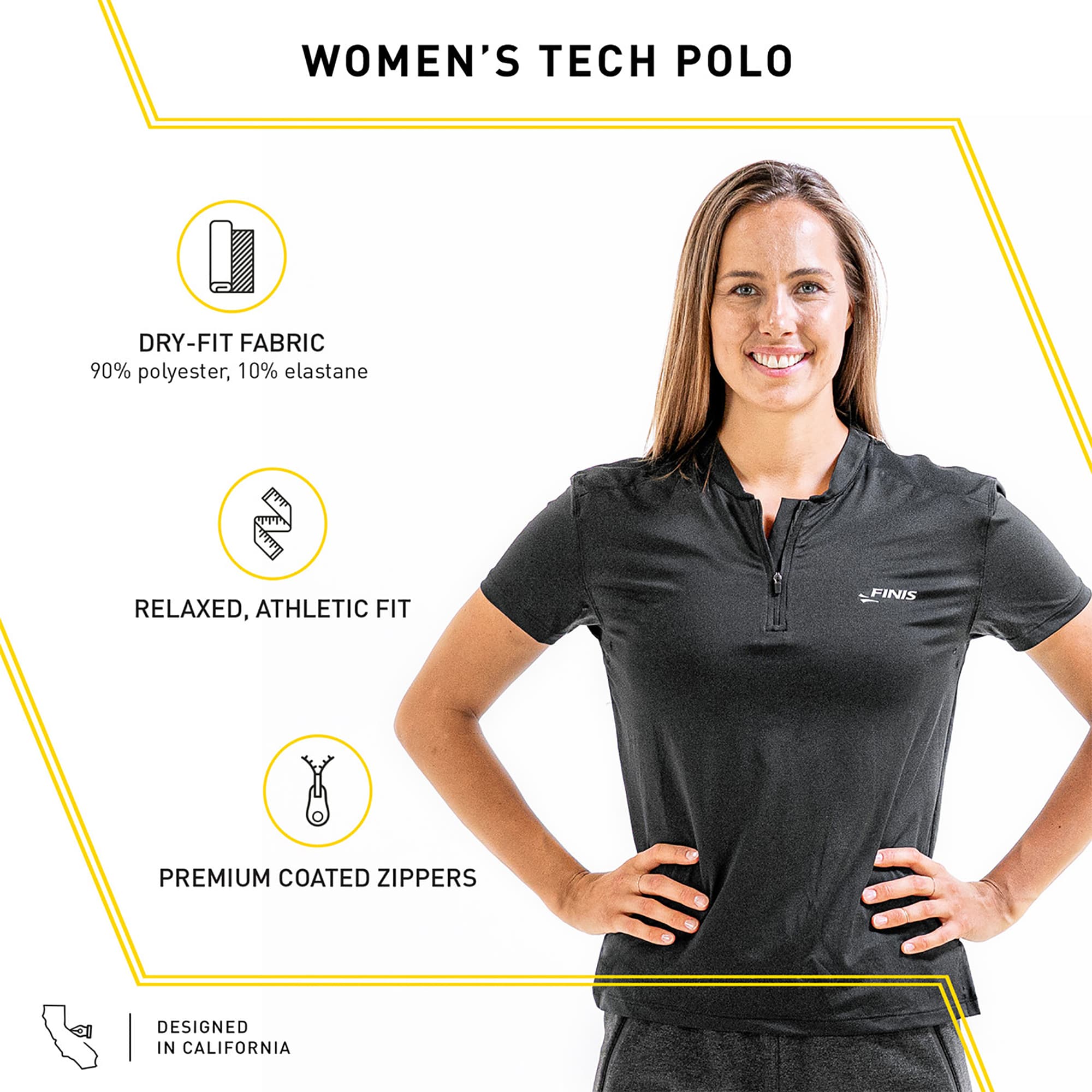 Remera Deportiva Mujer Finis Tech Polo Xs - 4