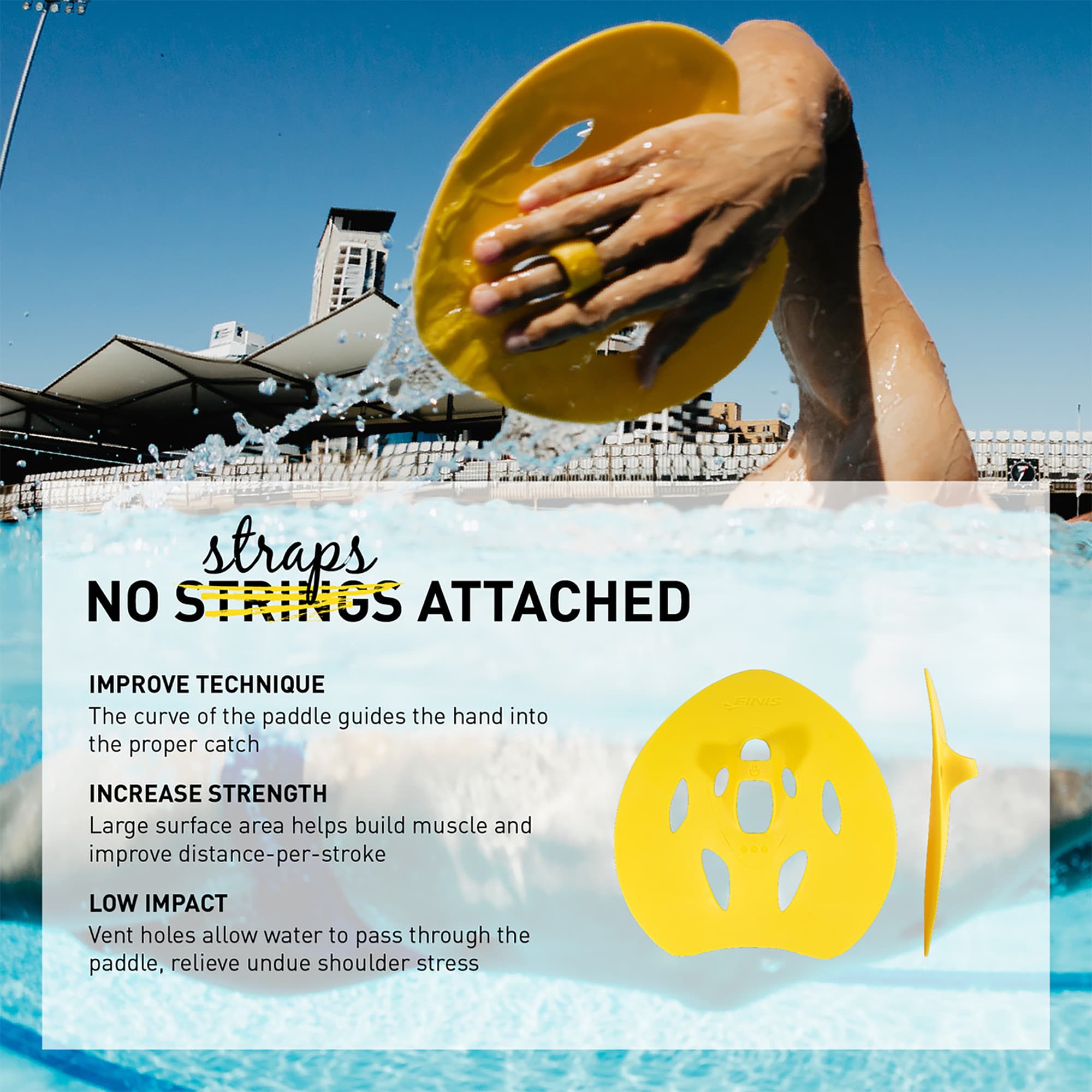 Paletas Flotantes Natación Finis Manta Paddles Xl - 9