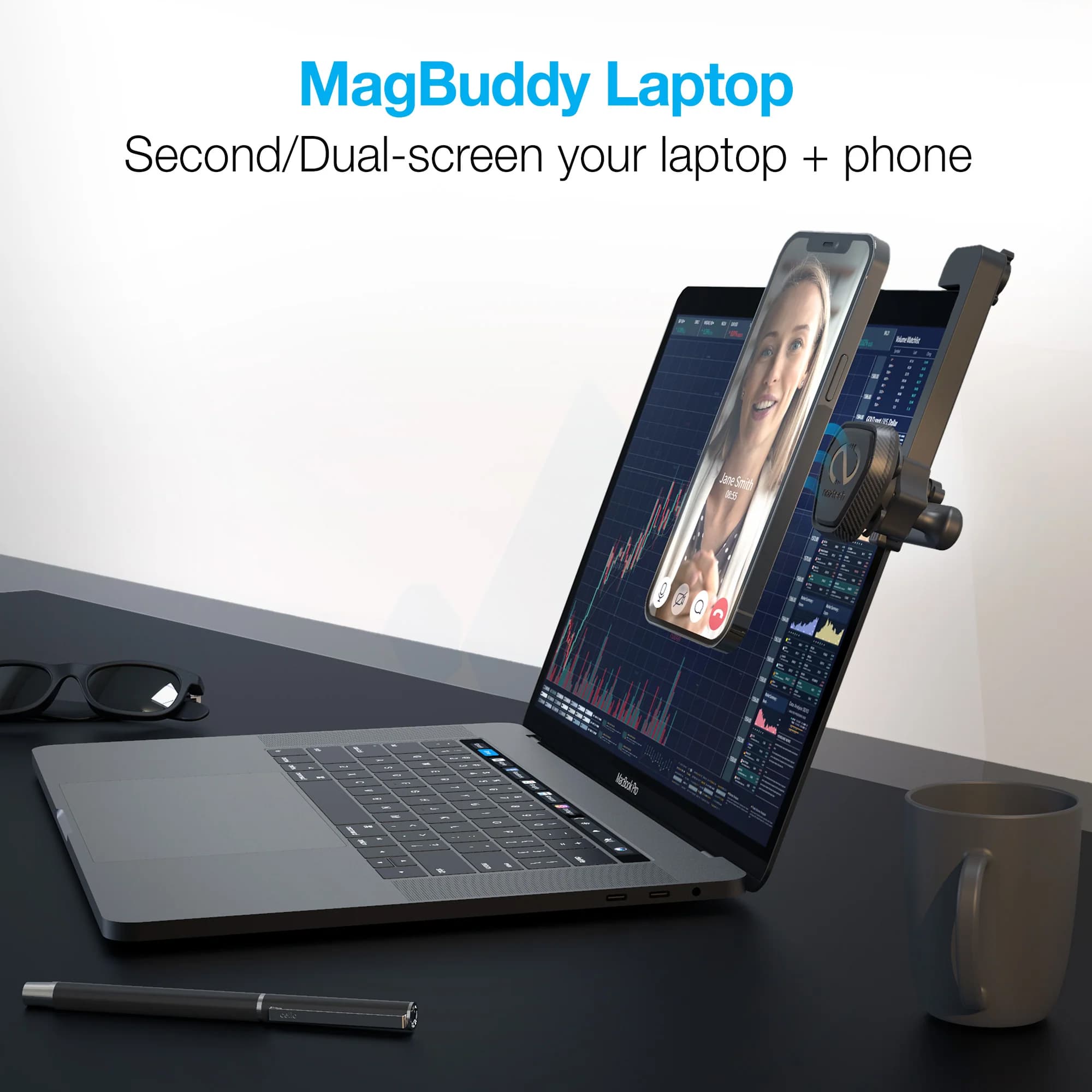 Soporte De Laptop Para Celular Naztech MagBuddy Elite 360° - 7