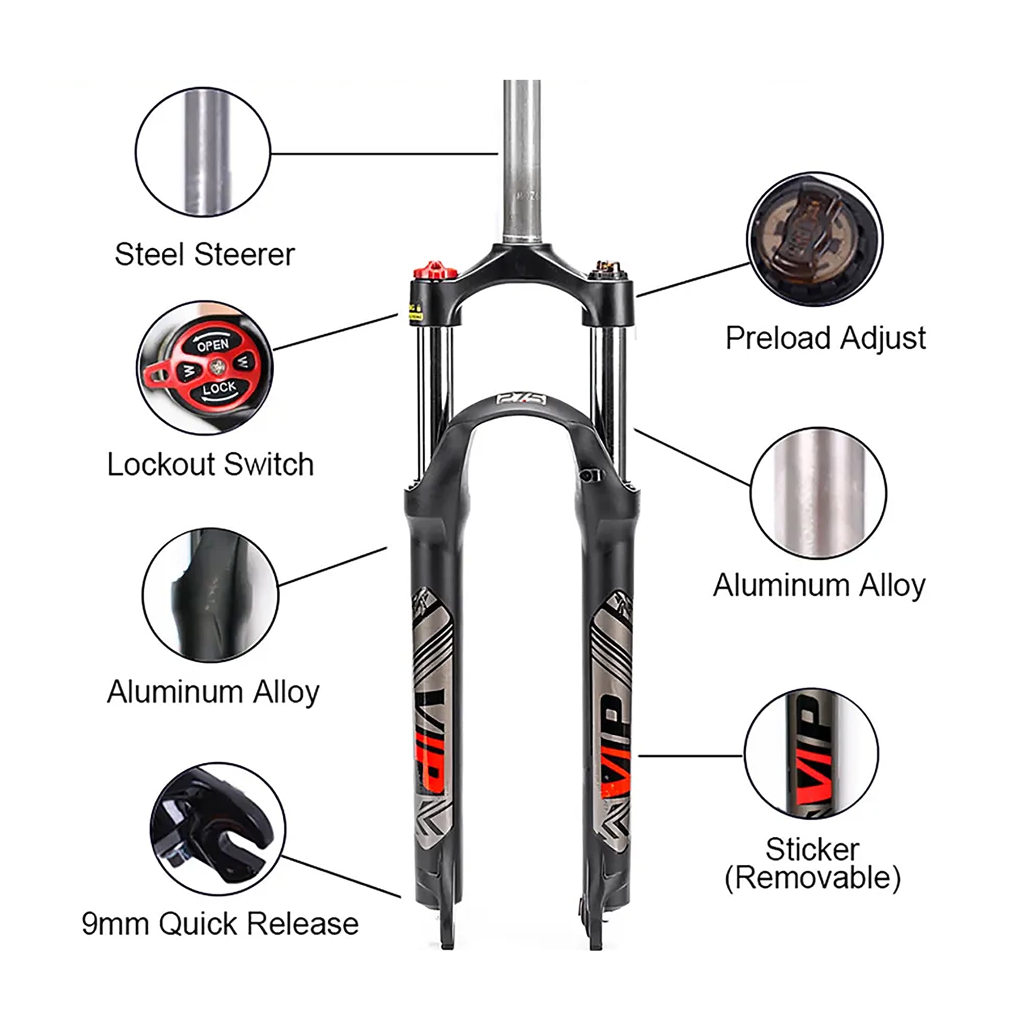 Horquilla Delantera Para Bicicleta MTB 29'' Bucklos - 5