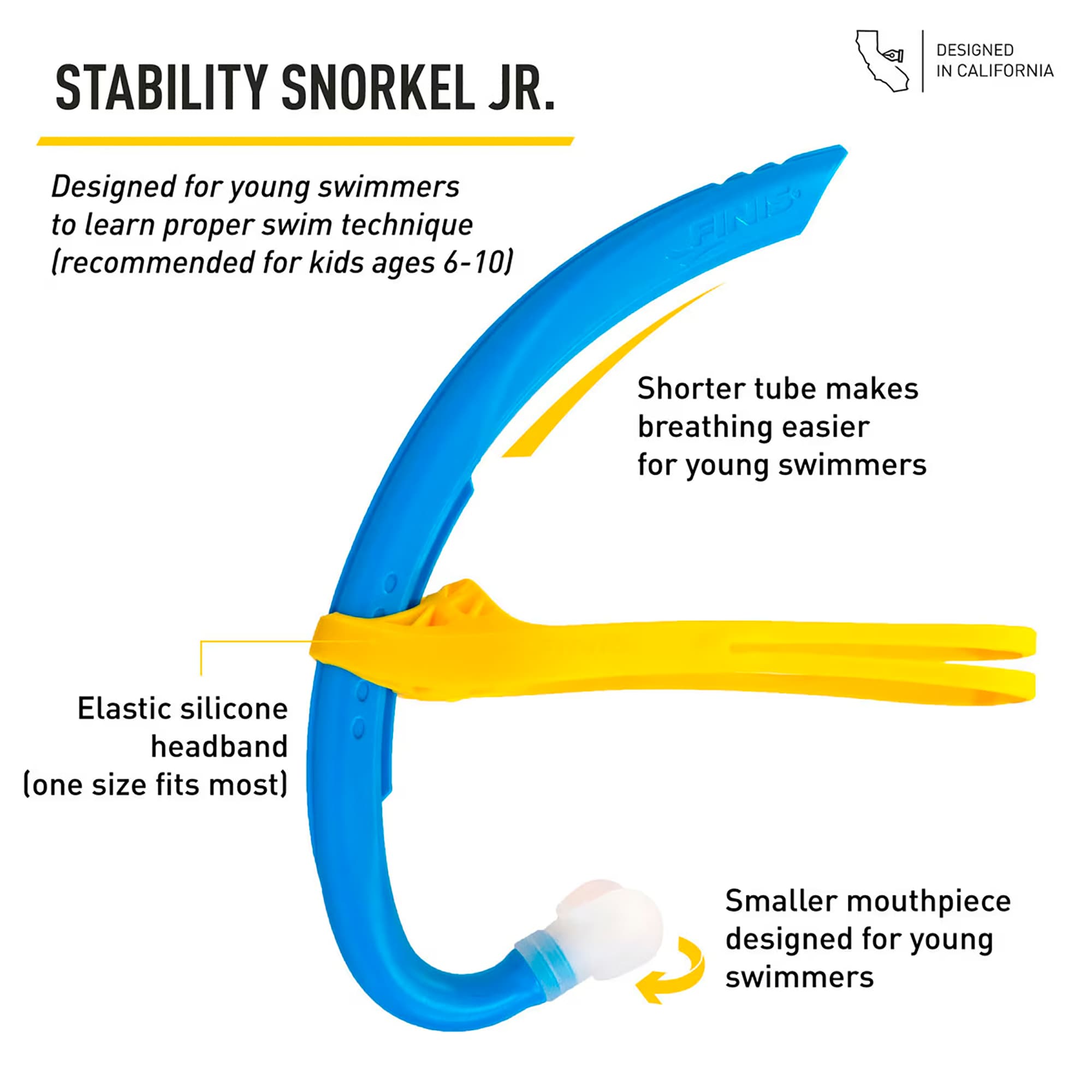 Esnórquel Para Niño Finis Stability Snorkel Jr - 2
