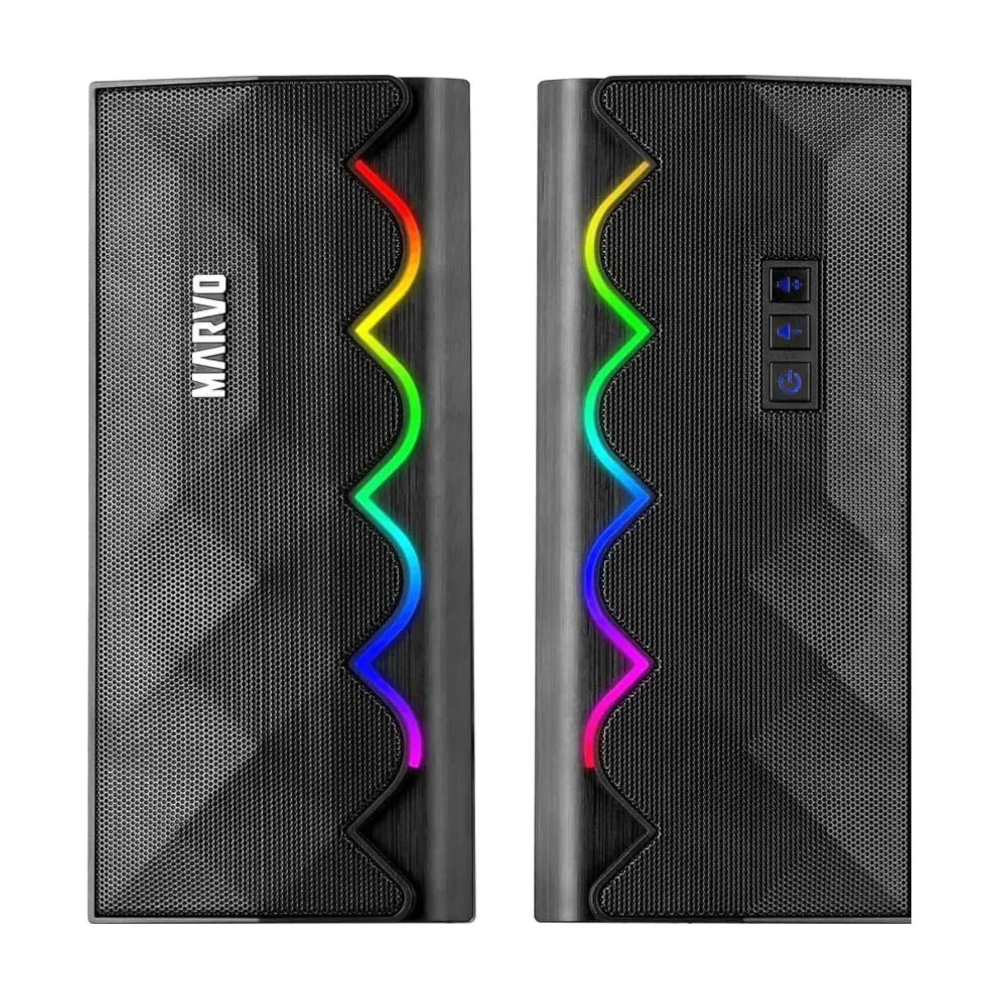 Parlantes Gaming Pc Marvo Bluetooth Con Iluminación Rgb - 3