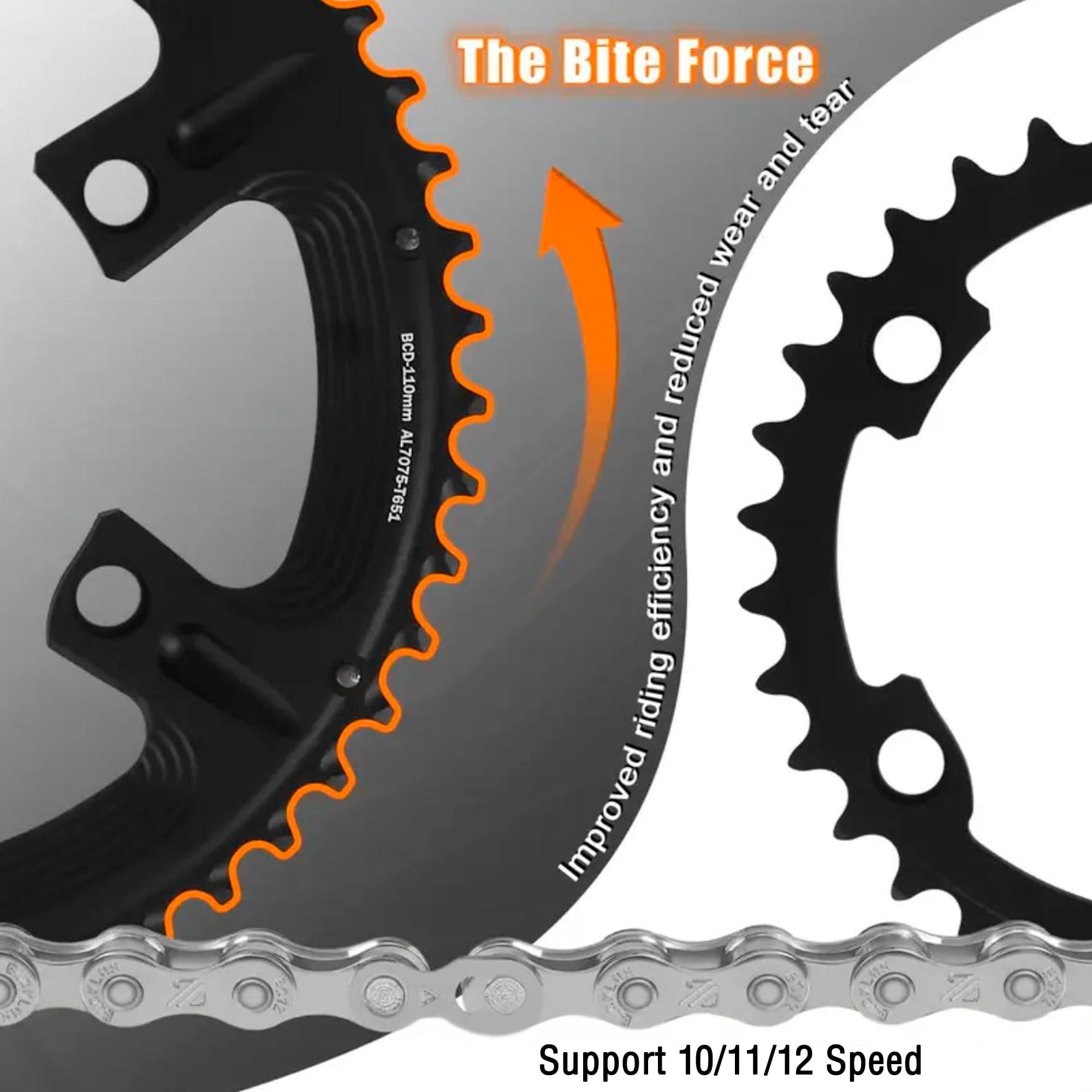 Plato Para Cadena De Bicicleta Bucklos 53-39t 10/11/12V - 5