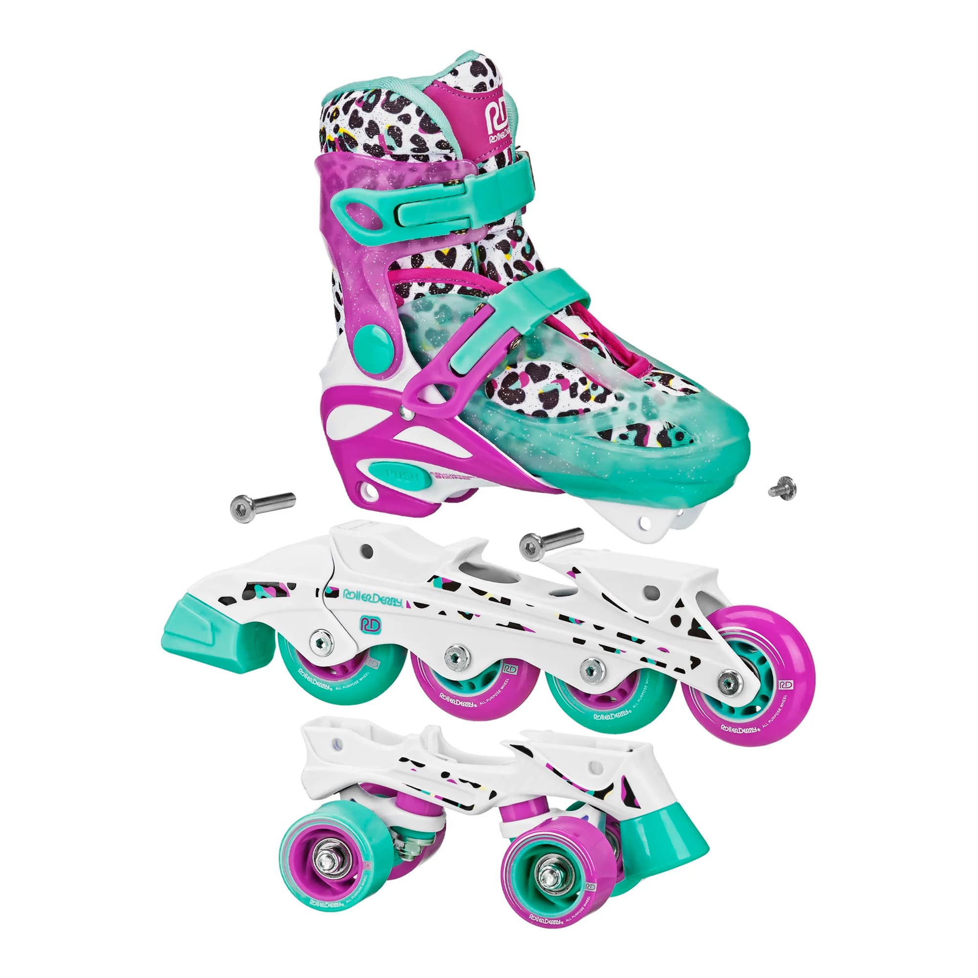 Patines 2en1 Ajustables Para Niños Roller Derby Sprinter Talle 12J-2 - 4