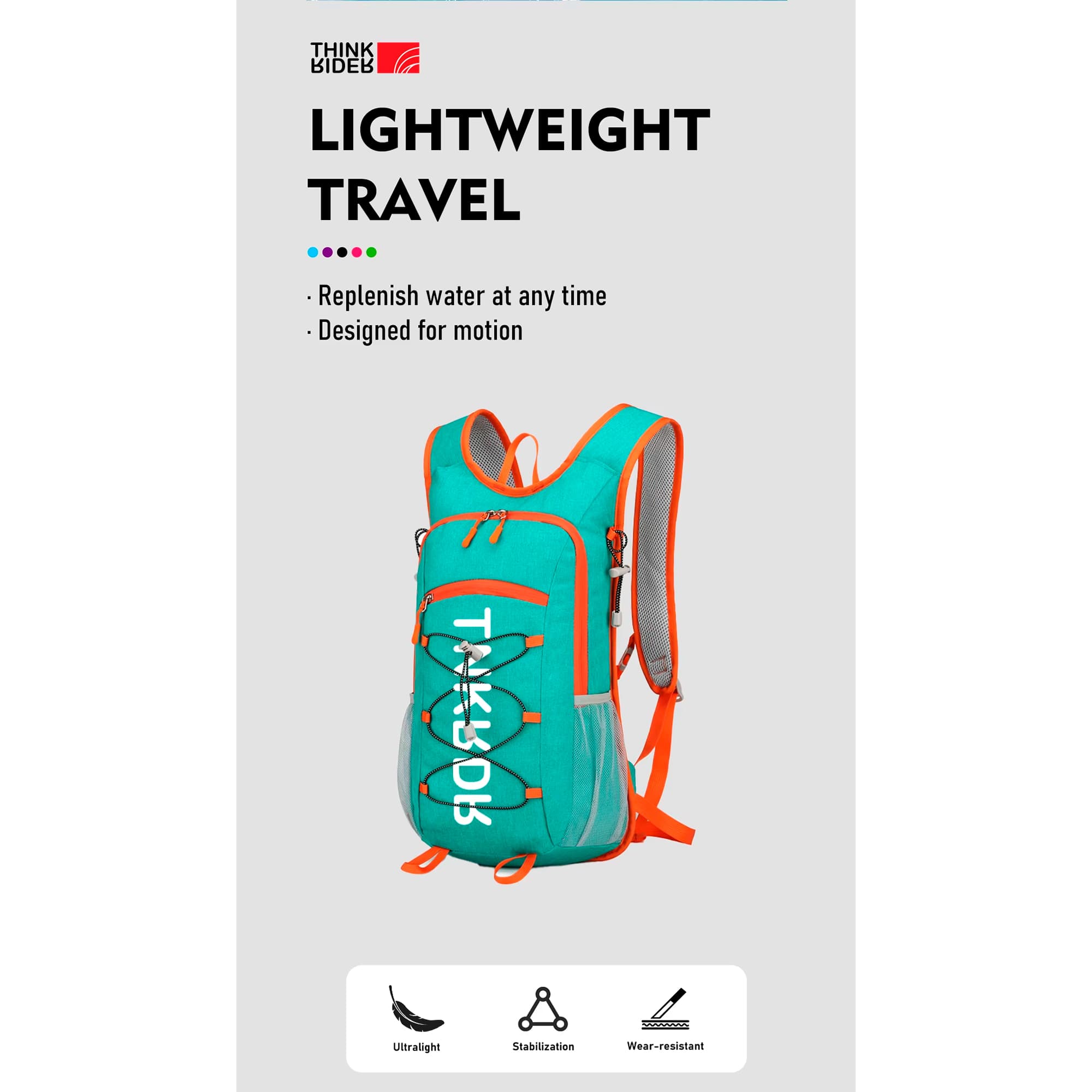 Mochila De Hidratación Thinkrider Repelente Al Agua 20L - 2