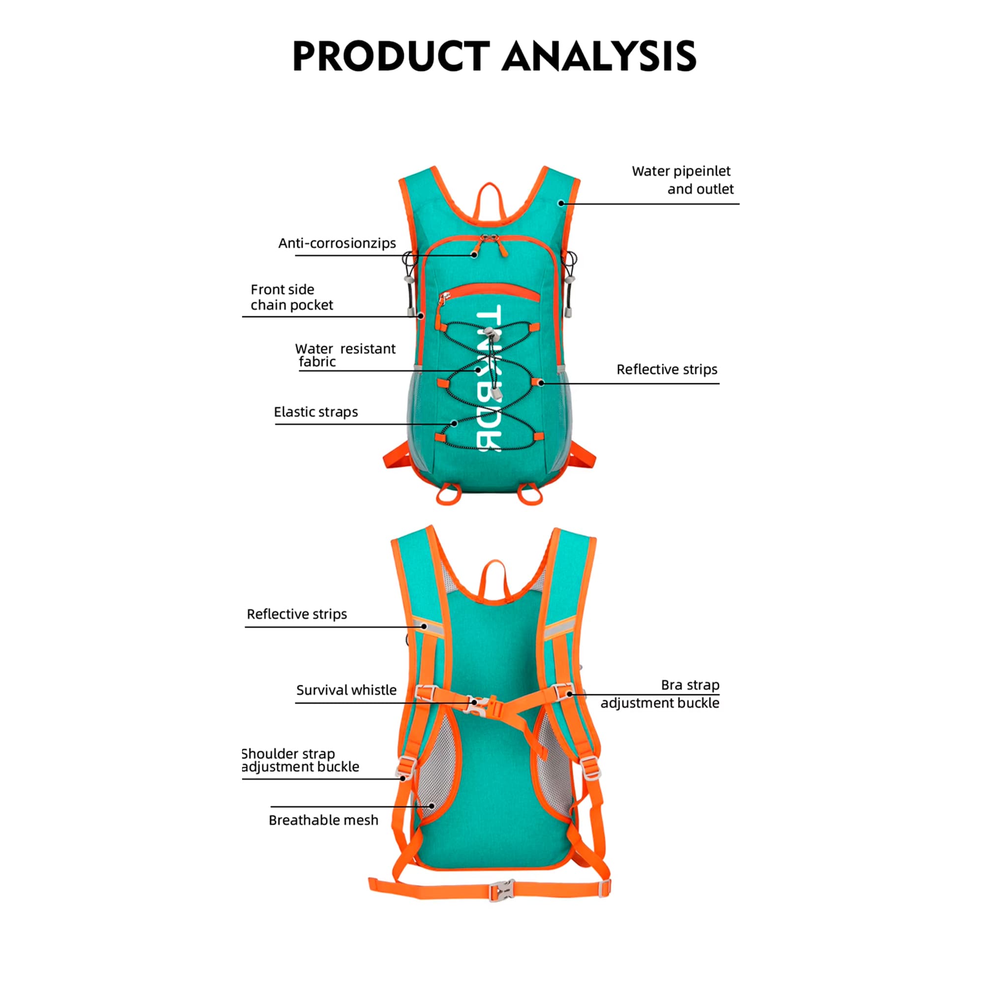 Mochila De Hidratación Thinkrider Repelente Al Agua 20L - 5