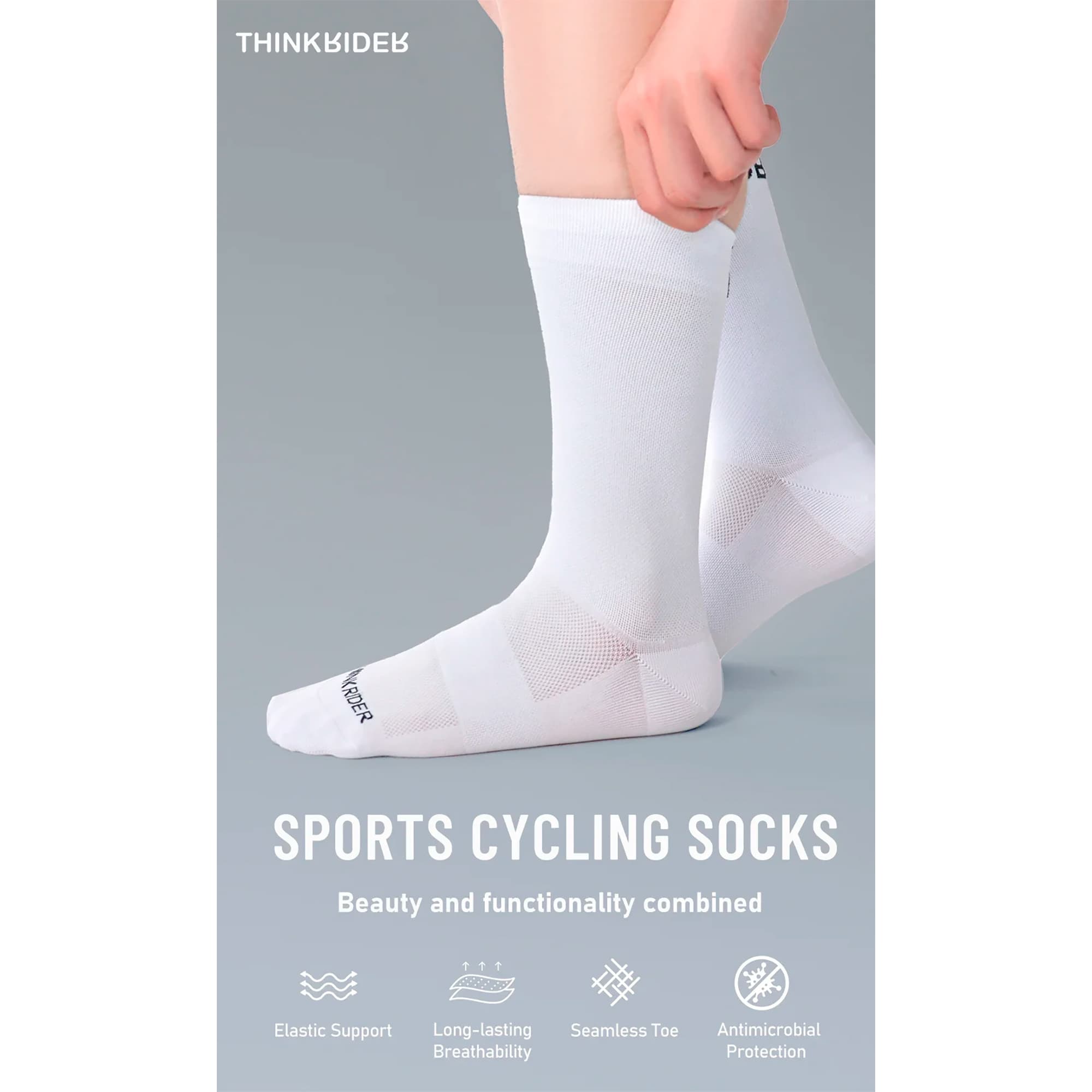 Medias Para Ciclismo Thinkrider Respirables Arco Y Talón Reforzados - 3
