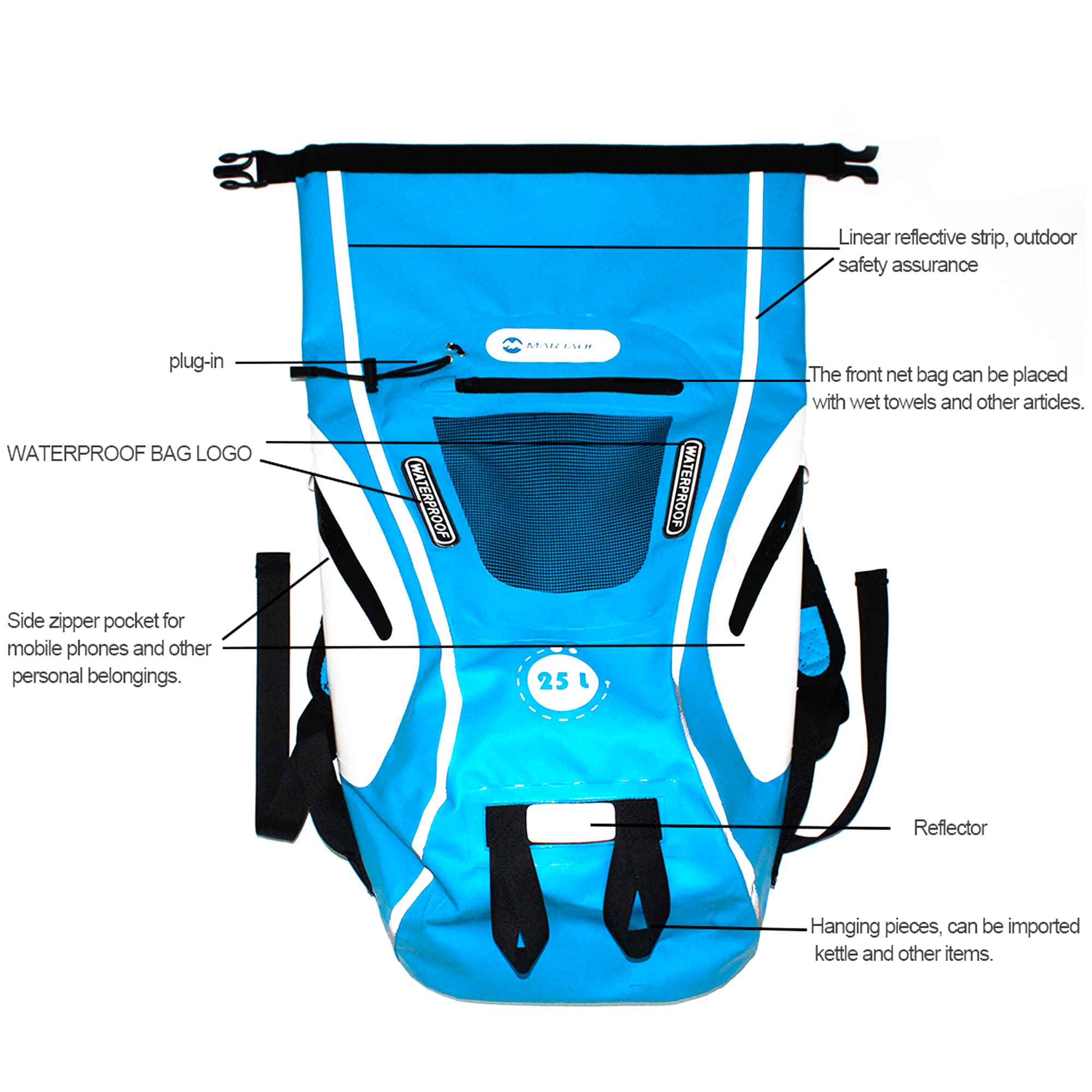 Mochila Marjaqe Impermeable Reflectante 25l - 3