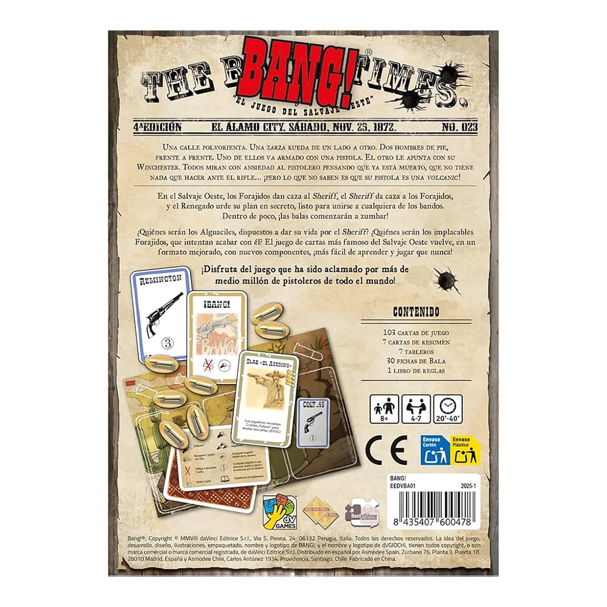 Juego De Mesa DaVinci Editrice Bang! +10 - 4