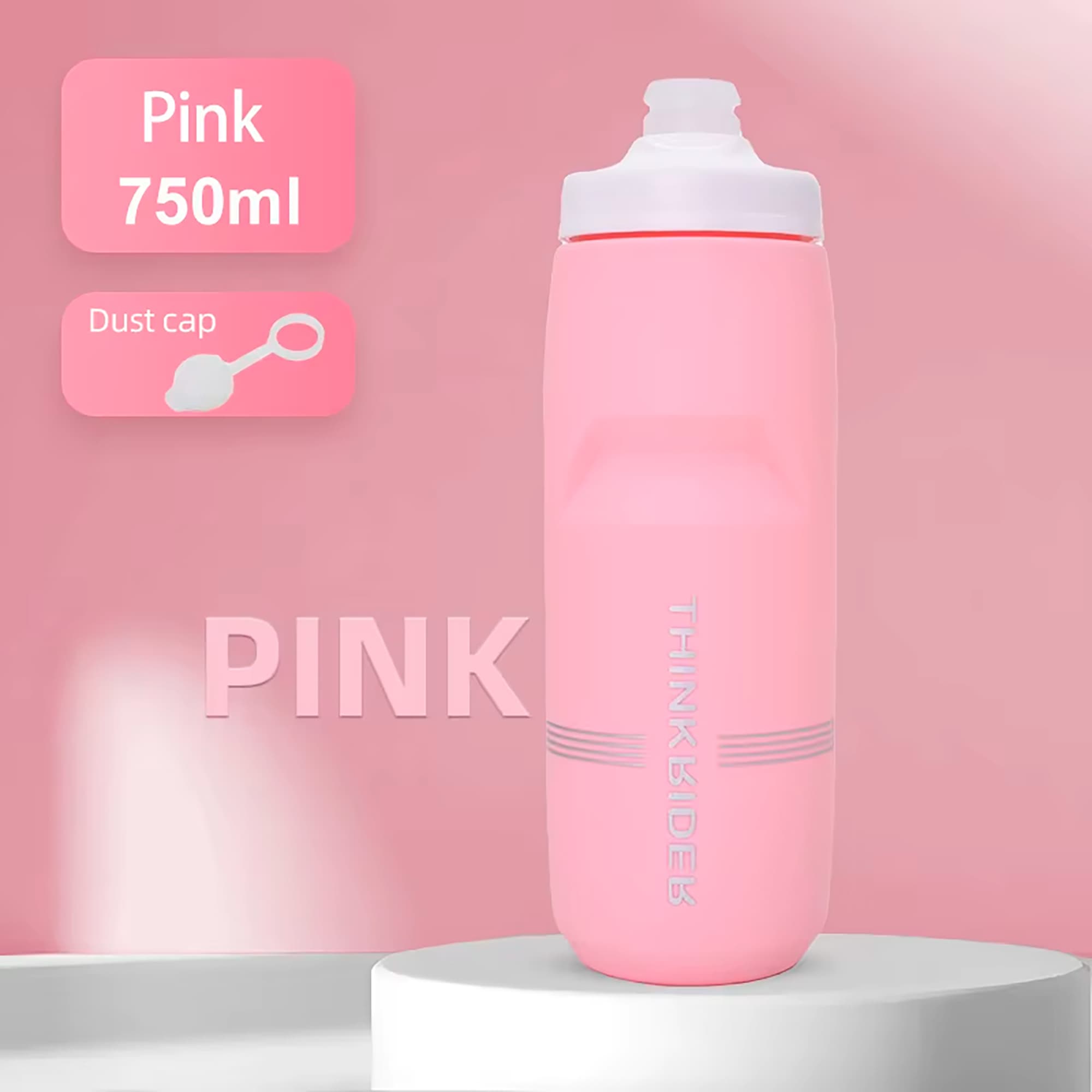 Botella Para Ciclismo Thinkrider 750ml Antideslizante Tapa Con Bloqueo - 2
