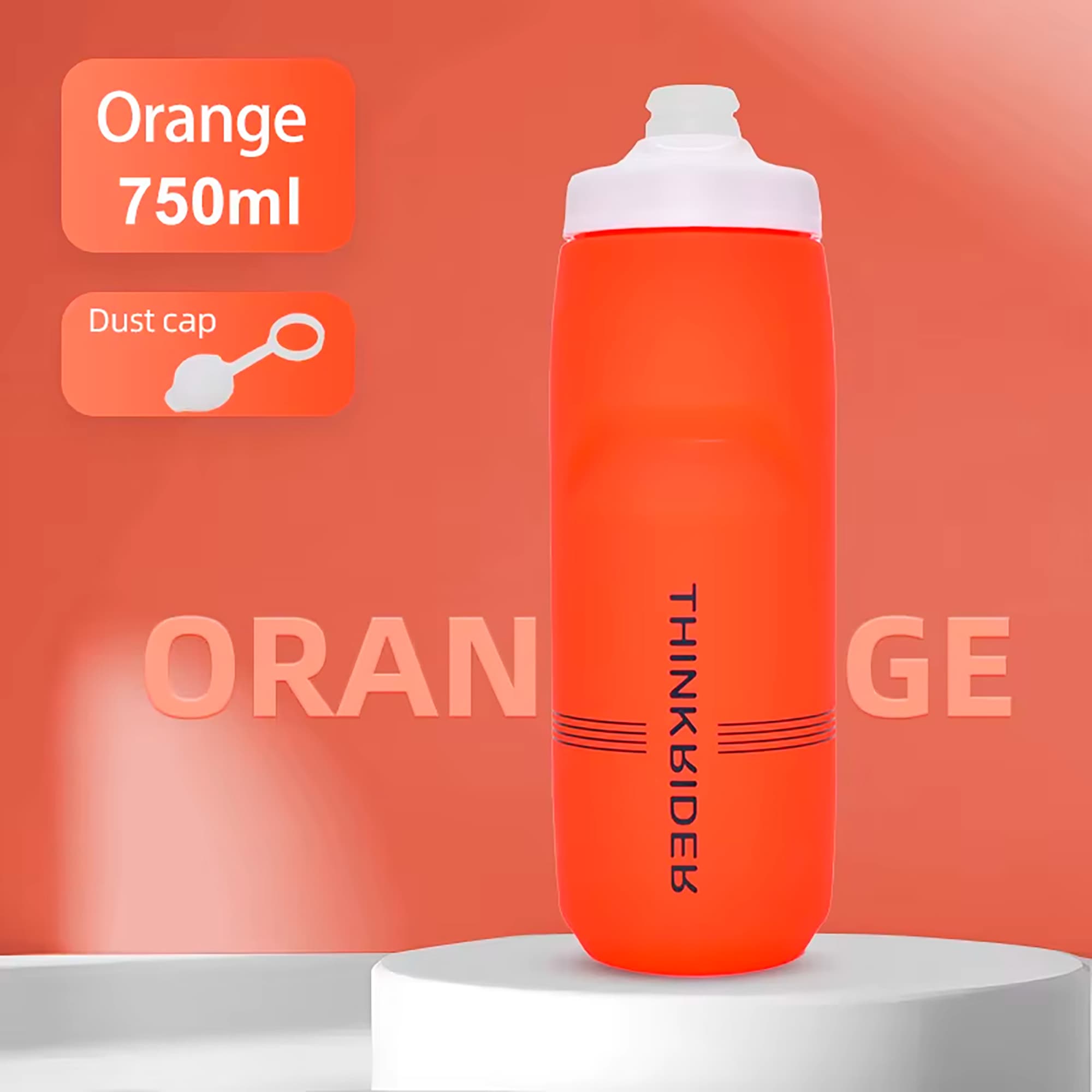 Botella Para Ciclismo Thinkrider 750ml Antideslizante Tapa Con Bloqueo - 2