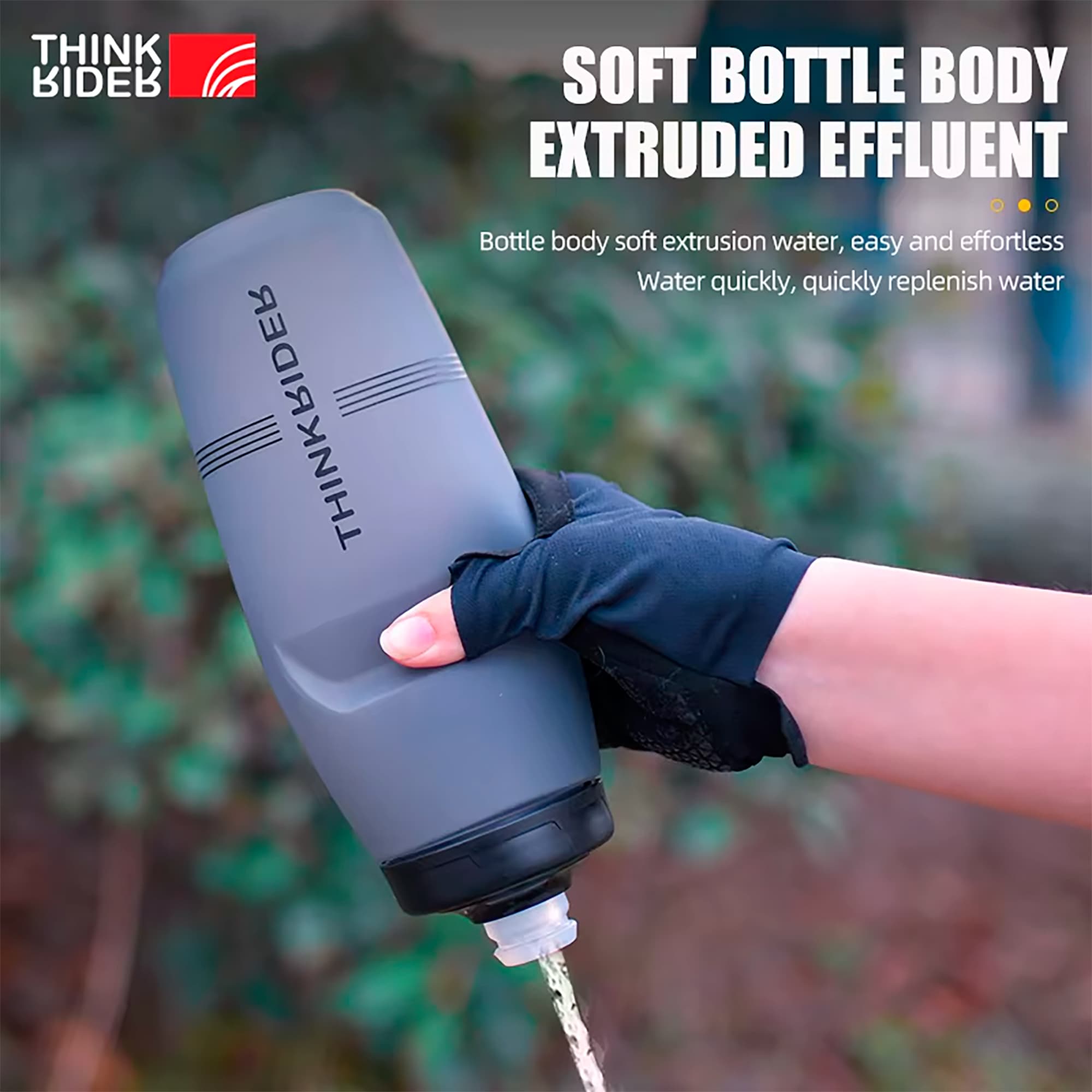 Botella Para Ciclismo Thinkrider 750ml Antideslizante Tapa Con Bloqueo - 4